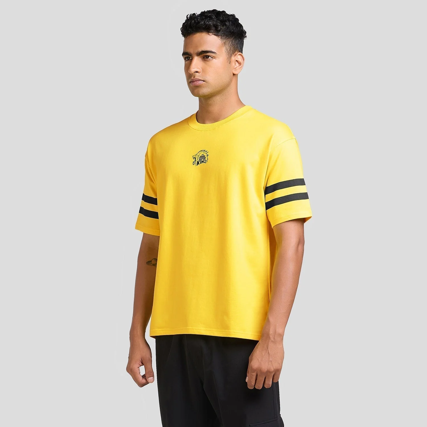 CSK X Boldfit Oversized Tee for Men - Yellow, Rutu31 - Image 6