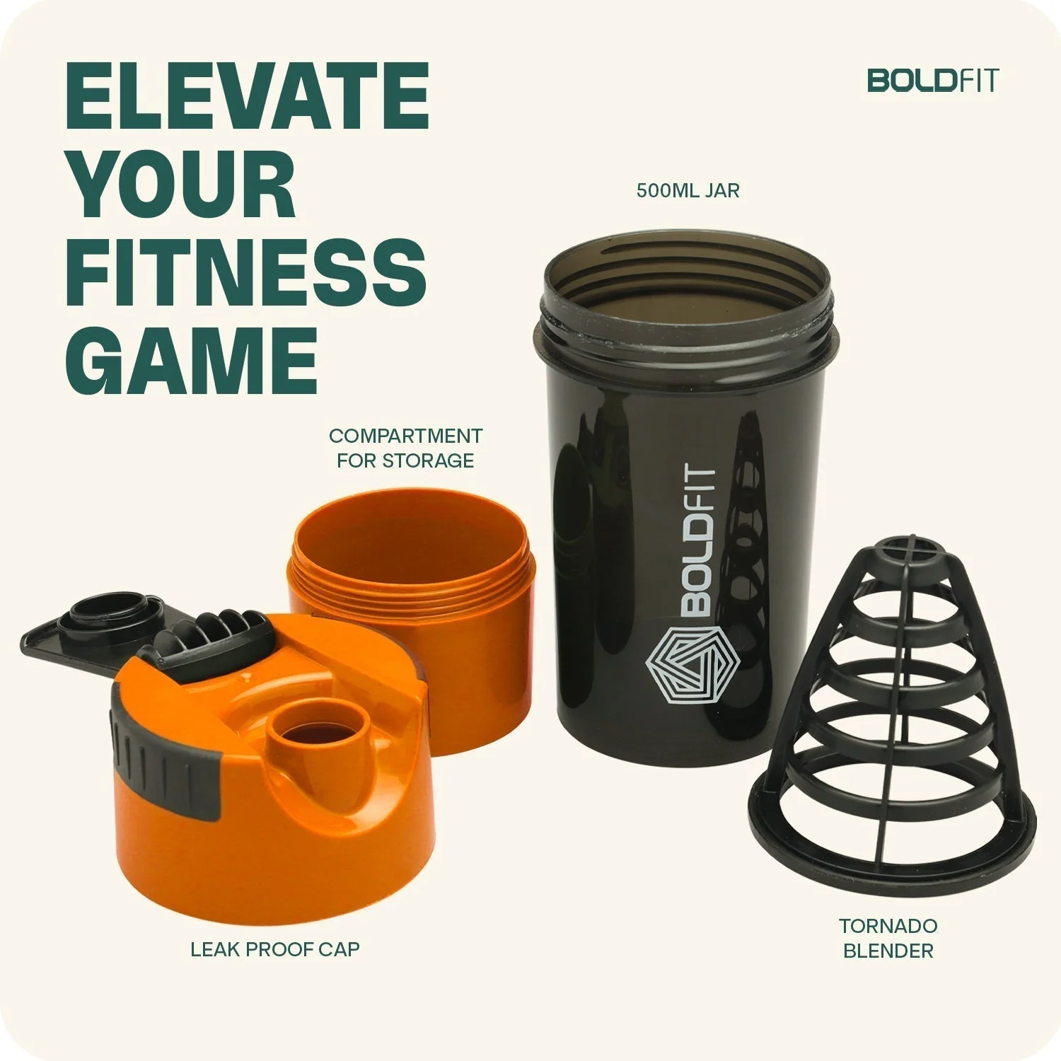 Cyclone Shaker 500ml - Orange - Image 5
