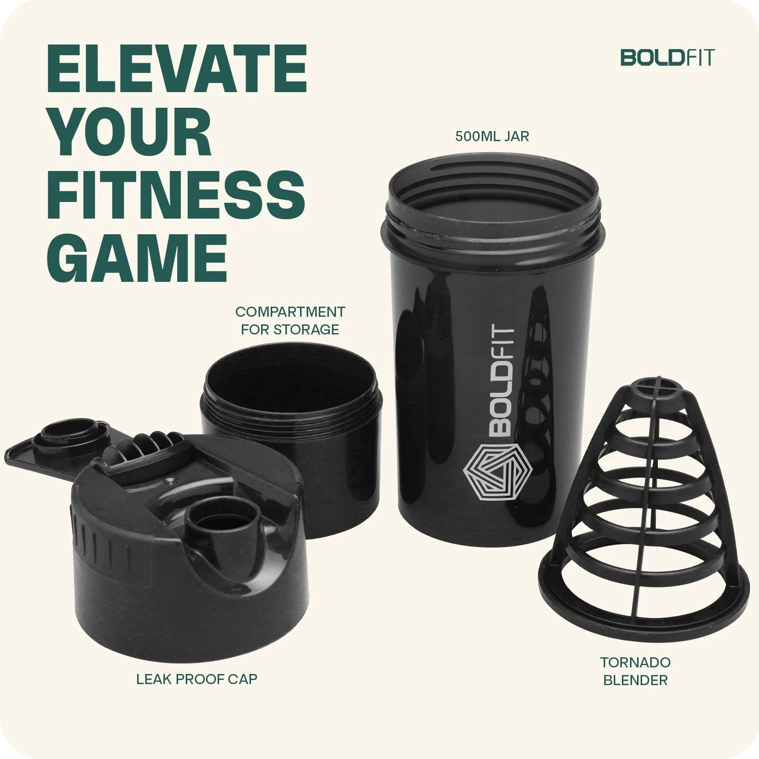 Cyclone Shaker 500ml - Tornado Black - Image 5