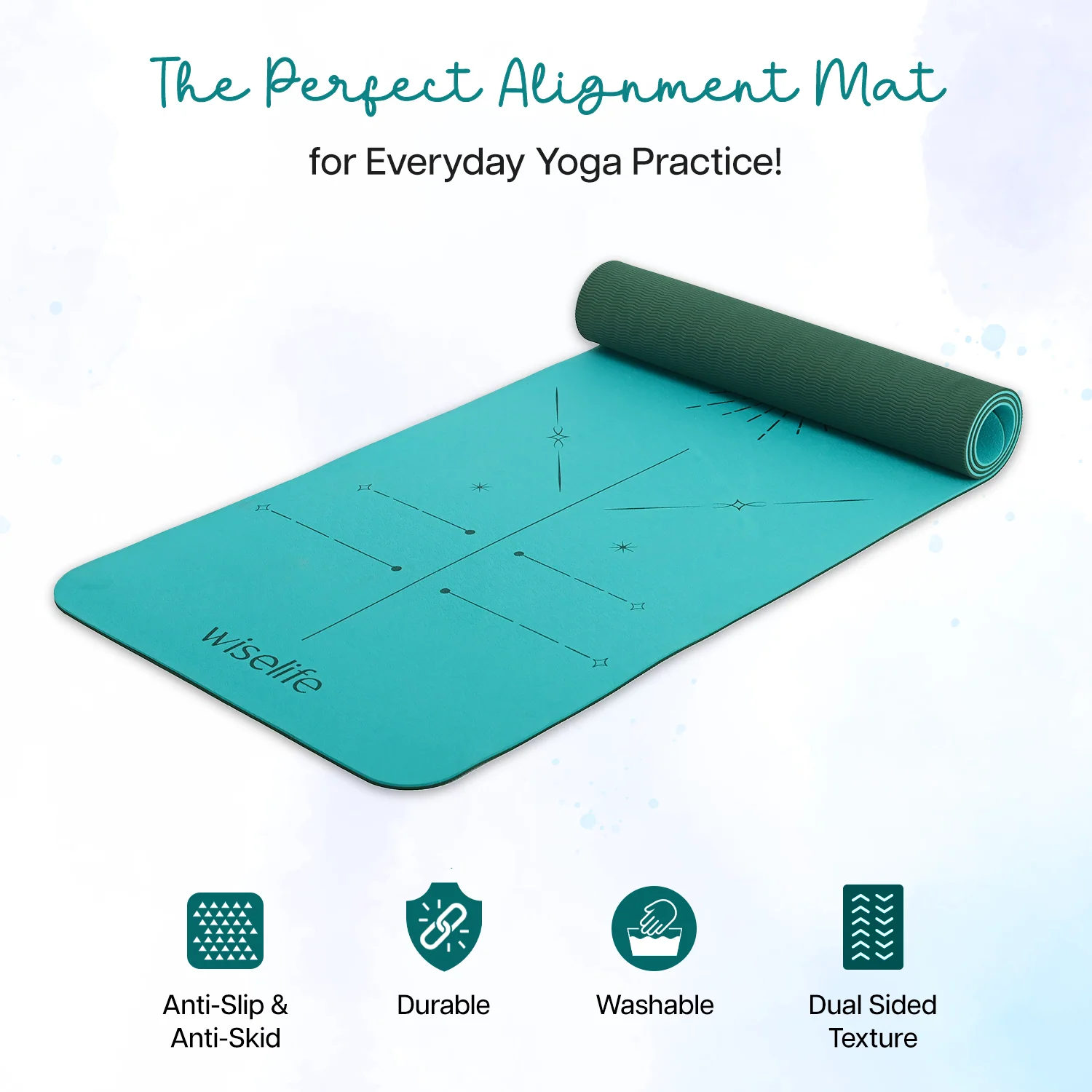 Dual Layer Alignment TPE Yoga Mat - 6mm - Image 33