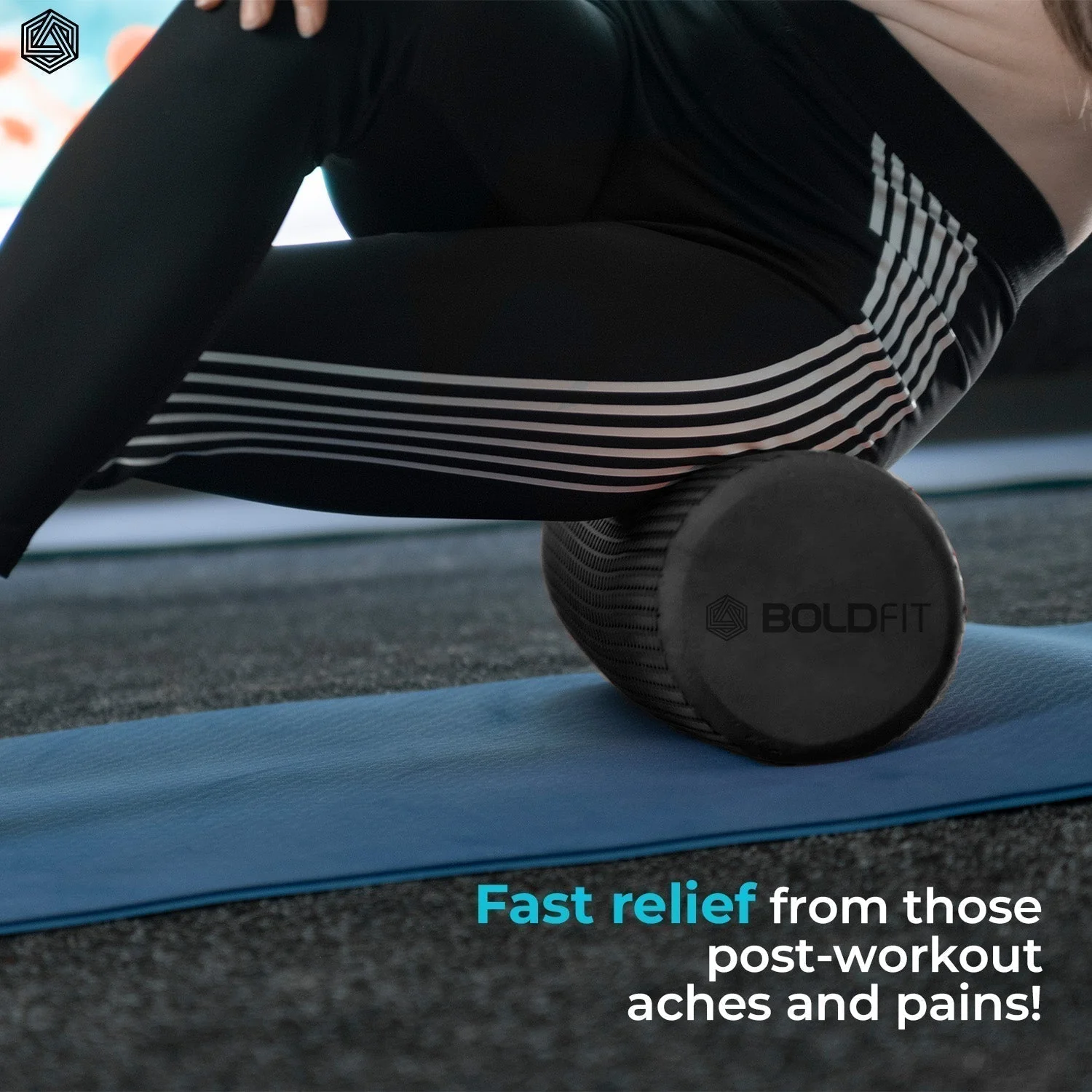 Foam Roller -Dotted For Deep Tissue Massage 45 cm Black - Image 6