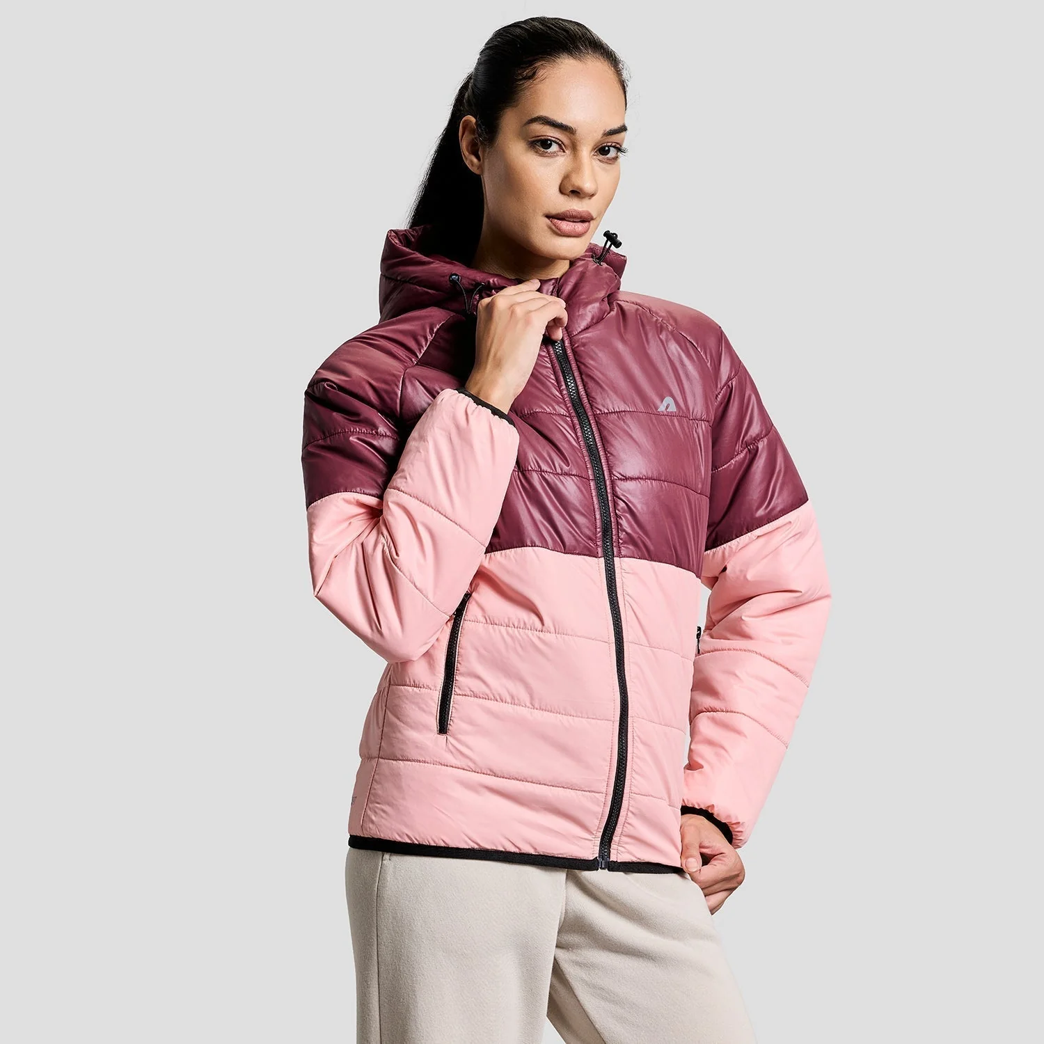 Frost Womens Puffer Jacket - Wine/Pink - Image 5