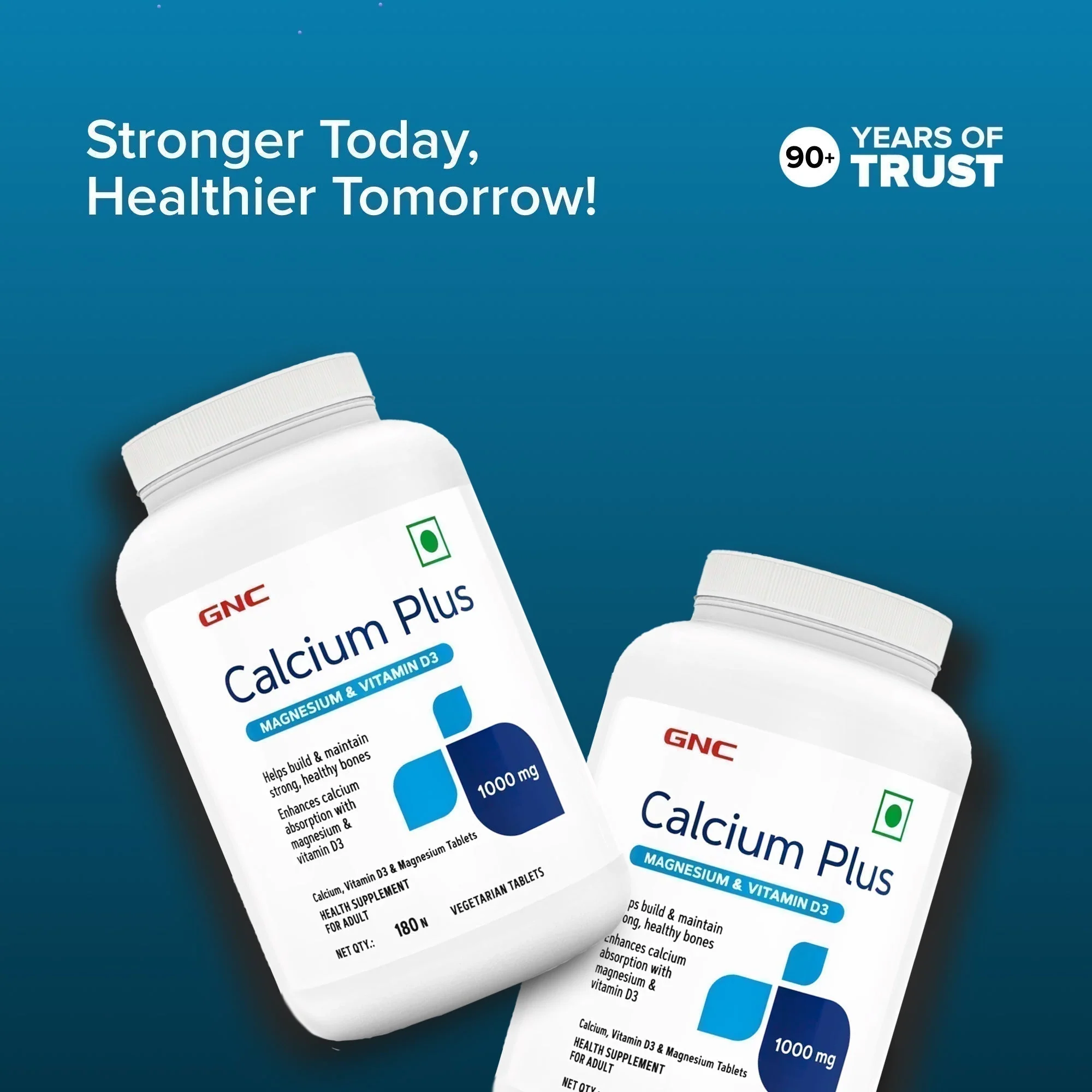 GNC Calcium Plus With Magnesium & Vitamin D3 | Strengthens Bones | Supports Strong Teeth | Promotes Healthy Muscle Contraction | Formulated in USA | 1000mg Per Serving | 180 Capsules - Image 6
