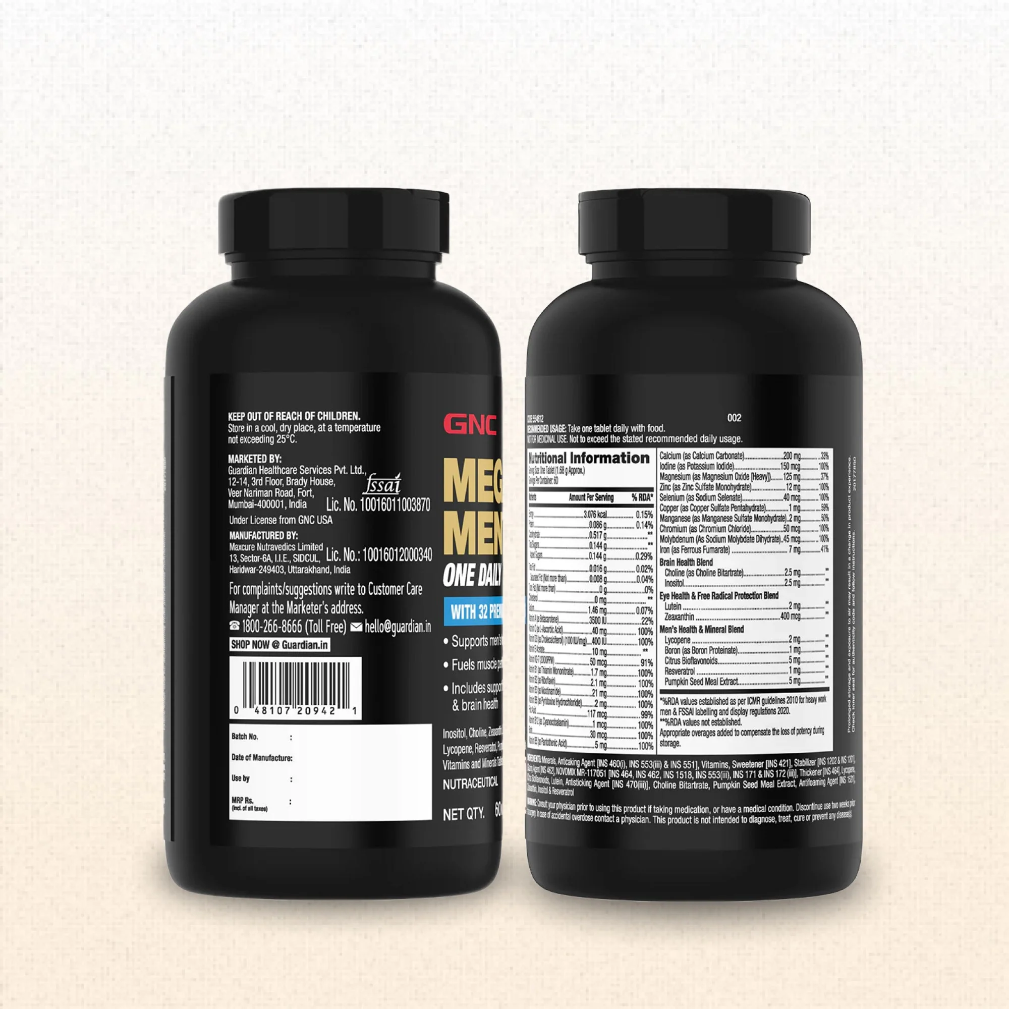 GNC Mega Men One Daily Multivitamin for Men | Promotes Men's Well-Being | Supports Muscle Function | Boosts Immunity | Improves Memory & Focus | Formulated In USA | 32 Premium Ingredients | 60 Tablets - Image 4