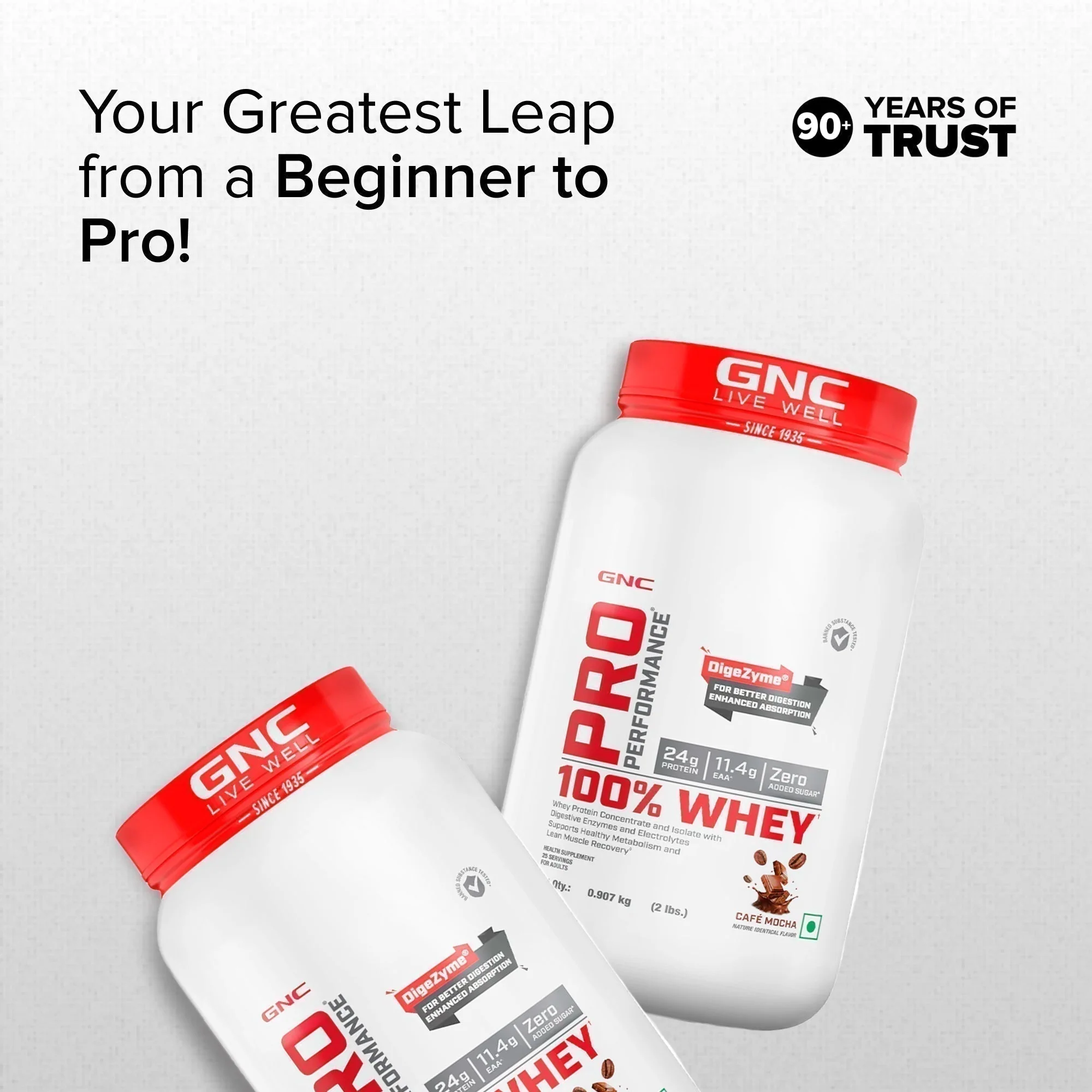 GNC Pro Performance 100% Whey Protein Powder | Boosts Strength & Endurance | Builds Lean Muscles | Fastens Muscle Recovery | Formulated In USA | 24g Protein | 5.5g BCAA | Cafe Mocha | 2 lbs - Image 6