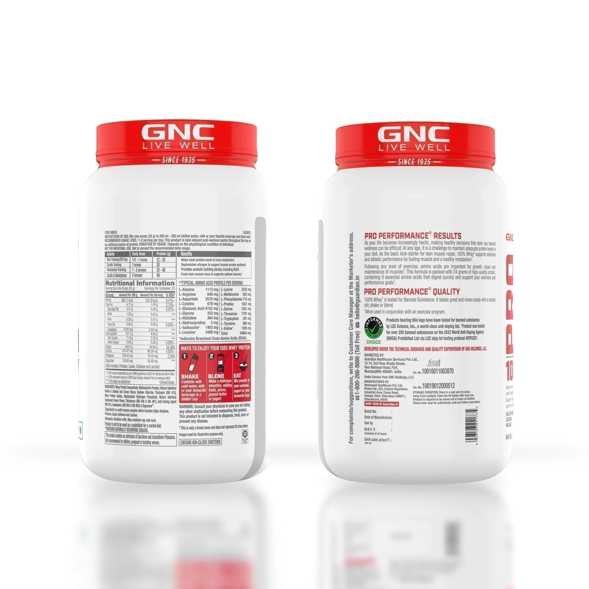 GNC Pro Performance 100% Whey Protein Powder | Boosts Strength & Endurance | Builds Lean Muscles | Fastens Muscle Recovery | Formulated In USA | 24g Protein | 5.5g BCAA | Vanilla Cream | 2 lbs - Image 3