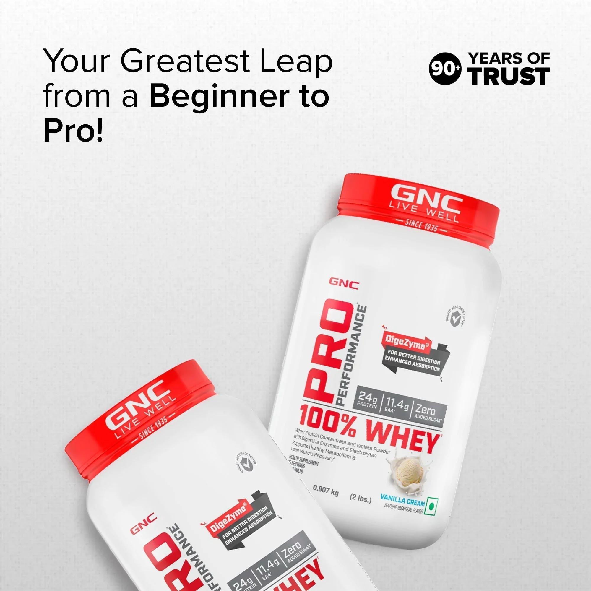 GNC Pro Performance 100% Whey Protein Powder | Boosts Strength & Endurance | Builds Lean Muscles | Fastens Muscle Recovery | Formulated In USA | 24g Protein | 5.5g BCAA | Vanilla Cream | 2 lbs - Image 5