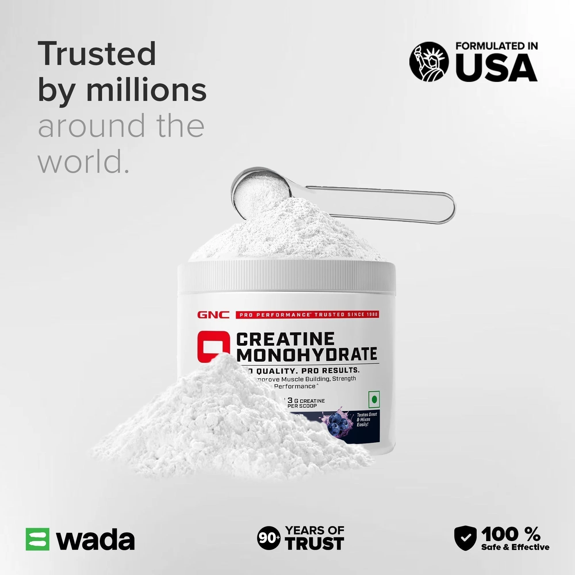 GNC Pro Performance Creatine Monohydrate | 100 gm | Boosts Athletic Performance | Micronized & Instantized | Fuels Muscles | Provides Energy Support for Heavy Workout | Blueberry - Image 7