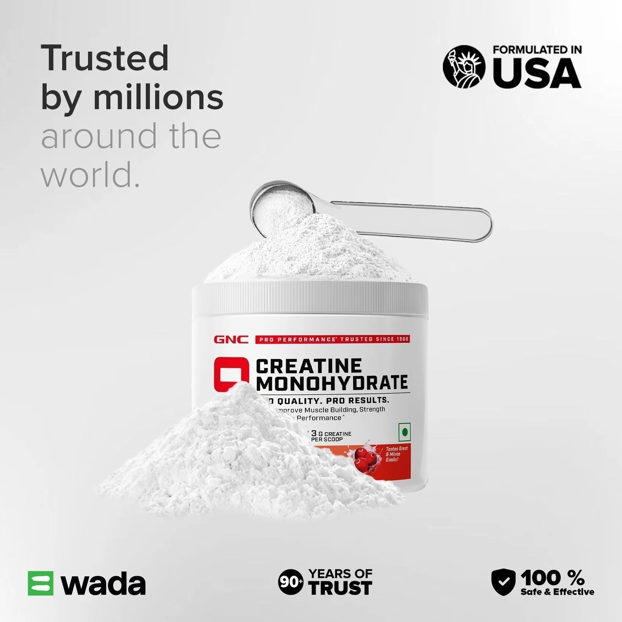 GNC Pro Performance Creatine Monohydrate | 100 gm | Boosts Athletic Performance | Micronized & Instantized | Fuels Muscles | Provides Energy Support for Heavy Workout | Cranberry - Image 3