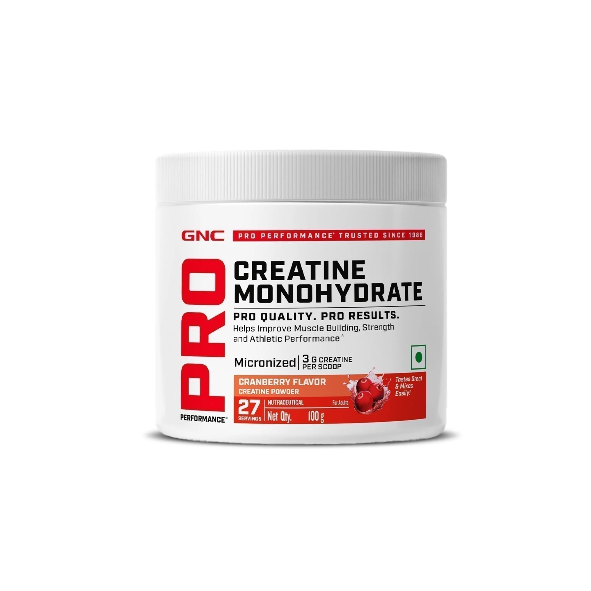 GNC Pro Performance Creatine Monohydrate | 100 gm | Boosts Athletic Performance | Micronized & Instantized | Fuels Muscles | Provides Energy Support for Heavy Workout | Cranberry - Image 4