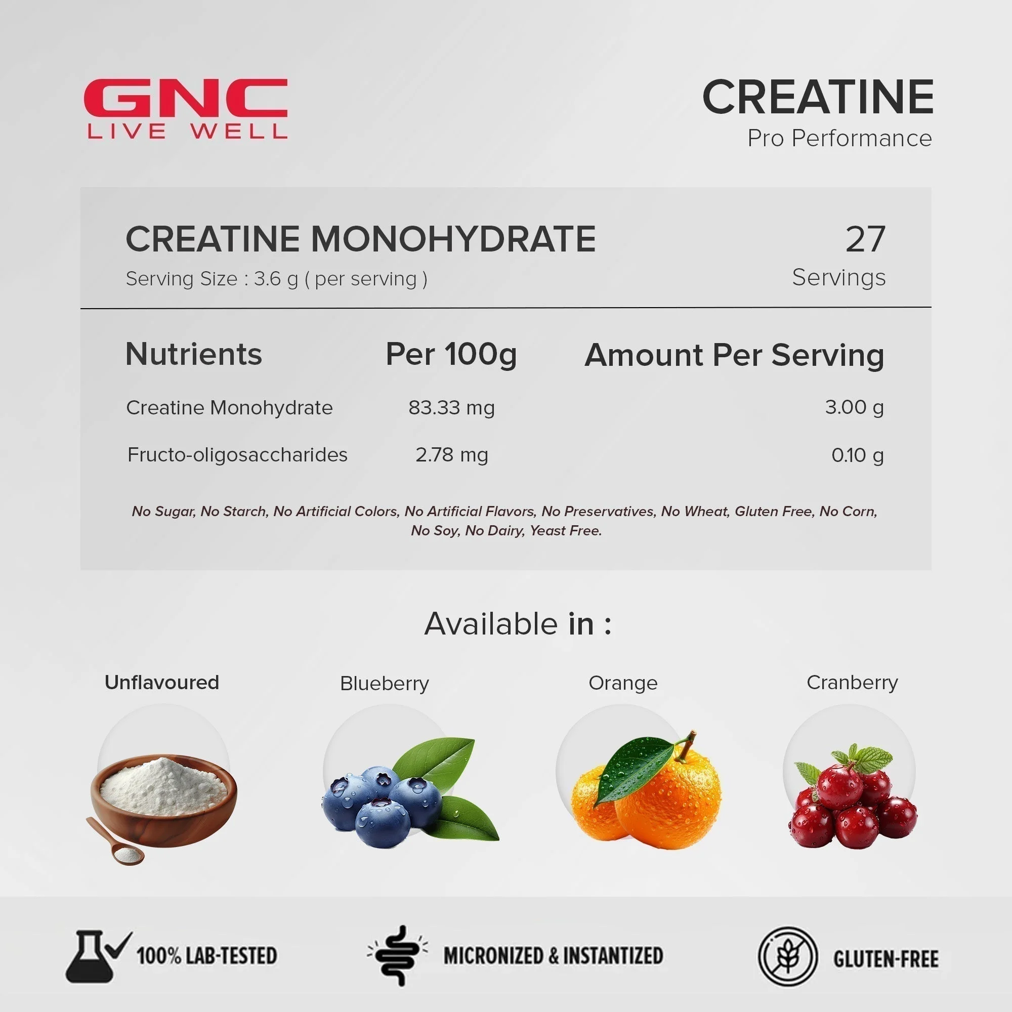 GNC Pro Performance Creatine Monohydrate | 100 gm | Orange - Image 10