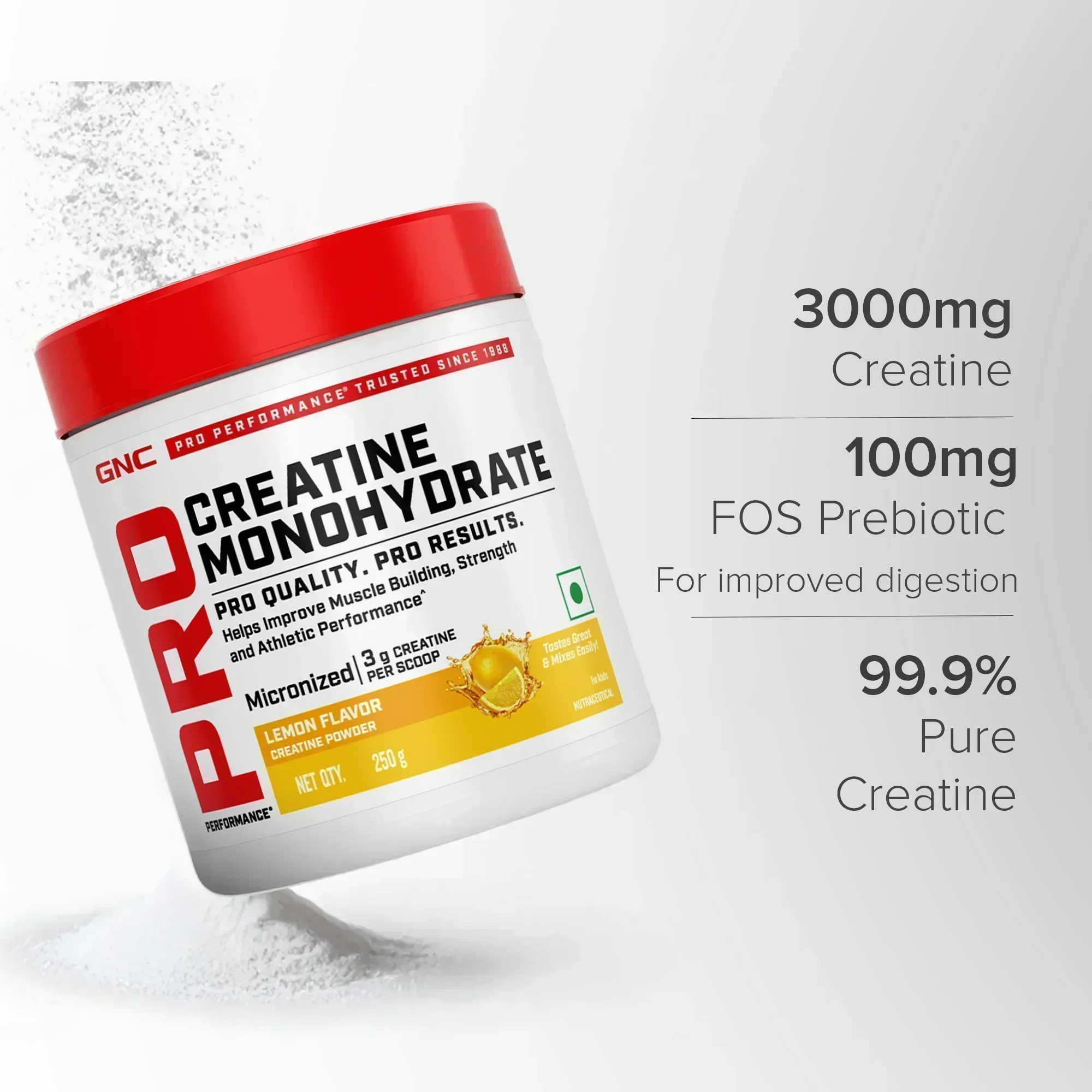 GNC Pro Performance Creatine Monohydrate(250 gms - Lemon) - Image 5