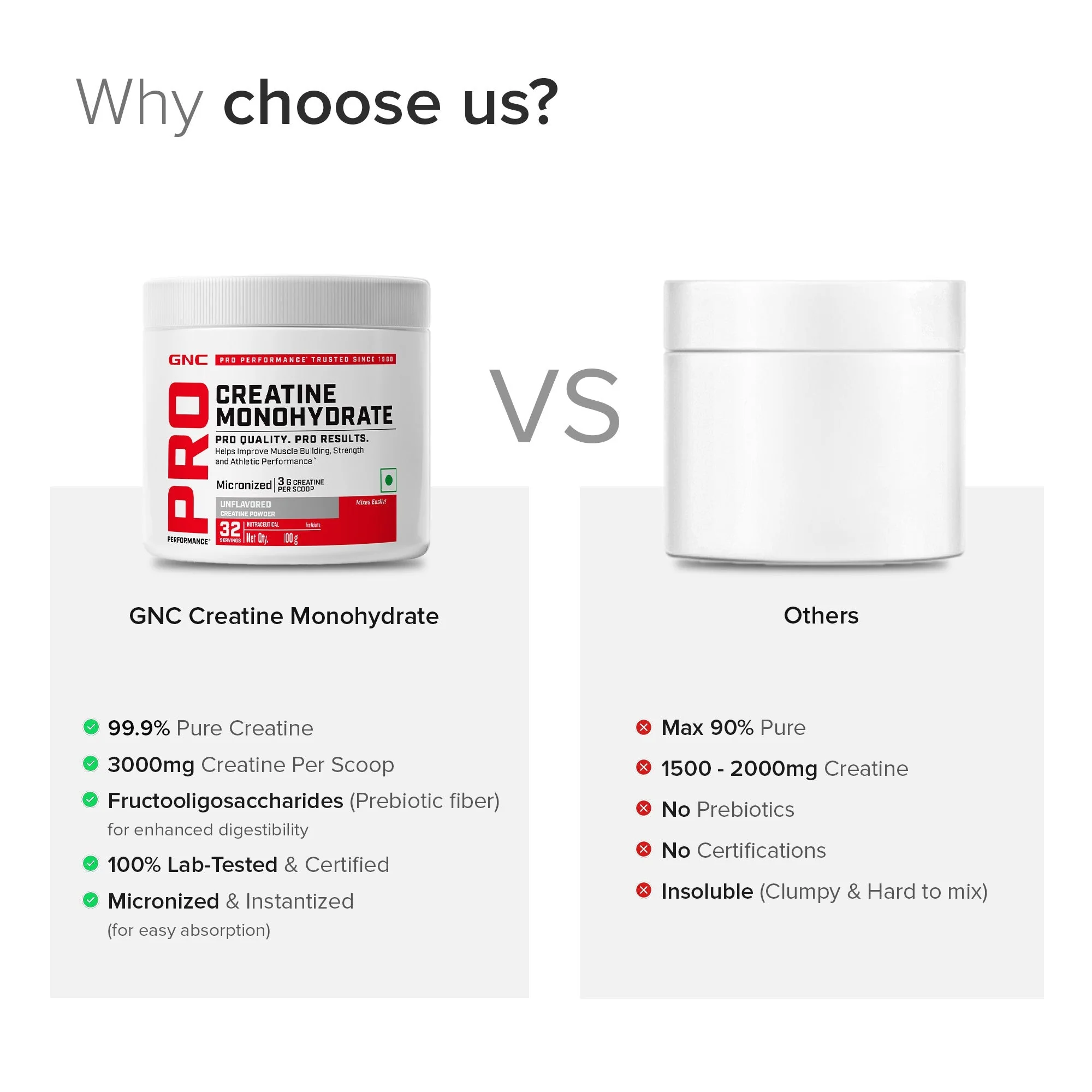 GNC Pro Performance Unflavoured Creatine Monohydrate 100 g - Image 6