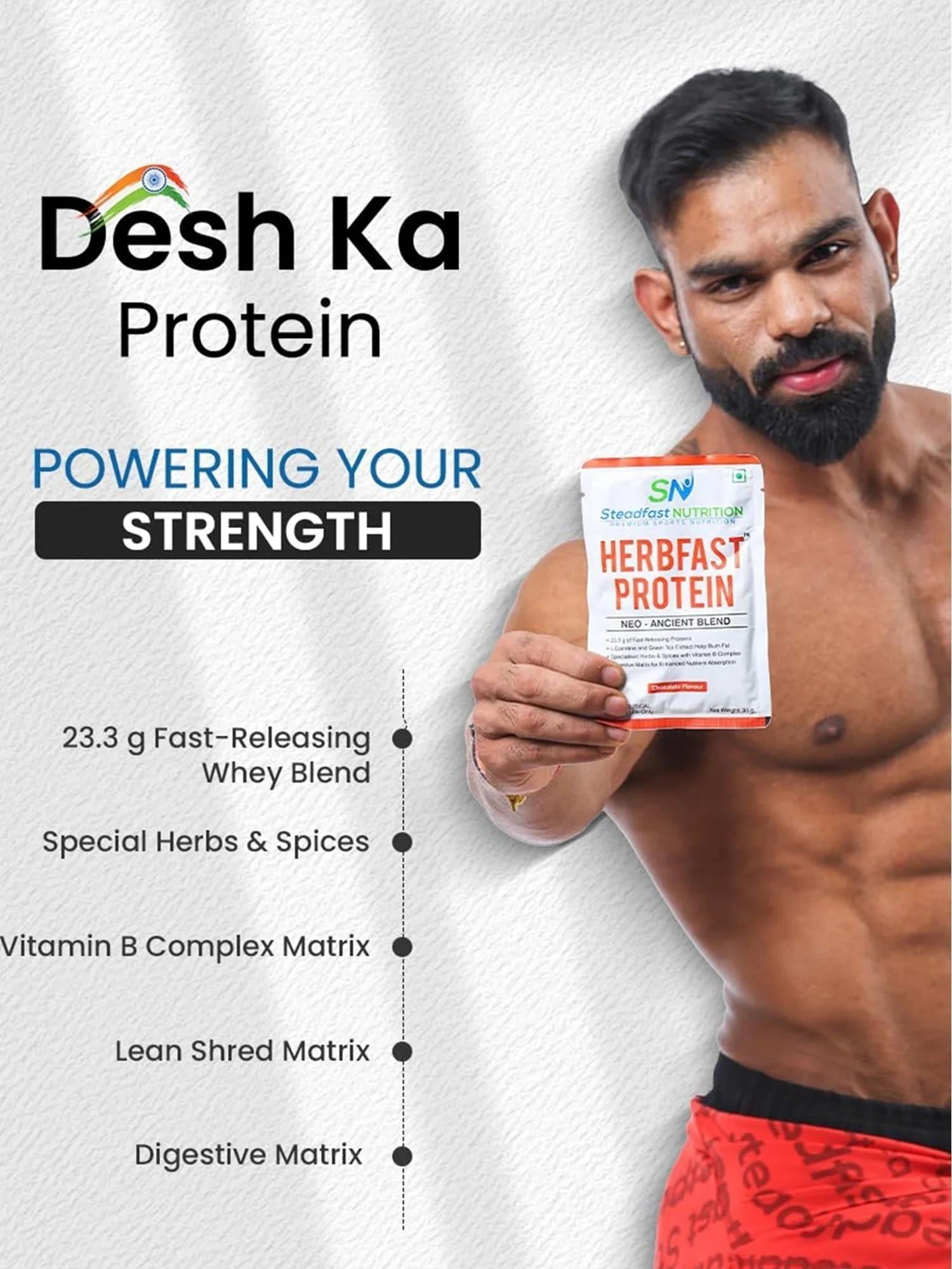 Herbfast Protein Fast-release whey proteins for lean muscle growth Chocolate 30 Sachets 1050g - Image 4