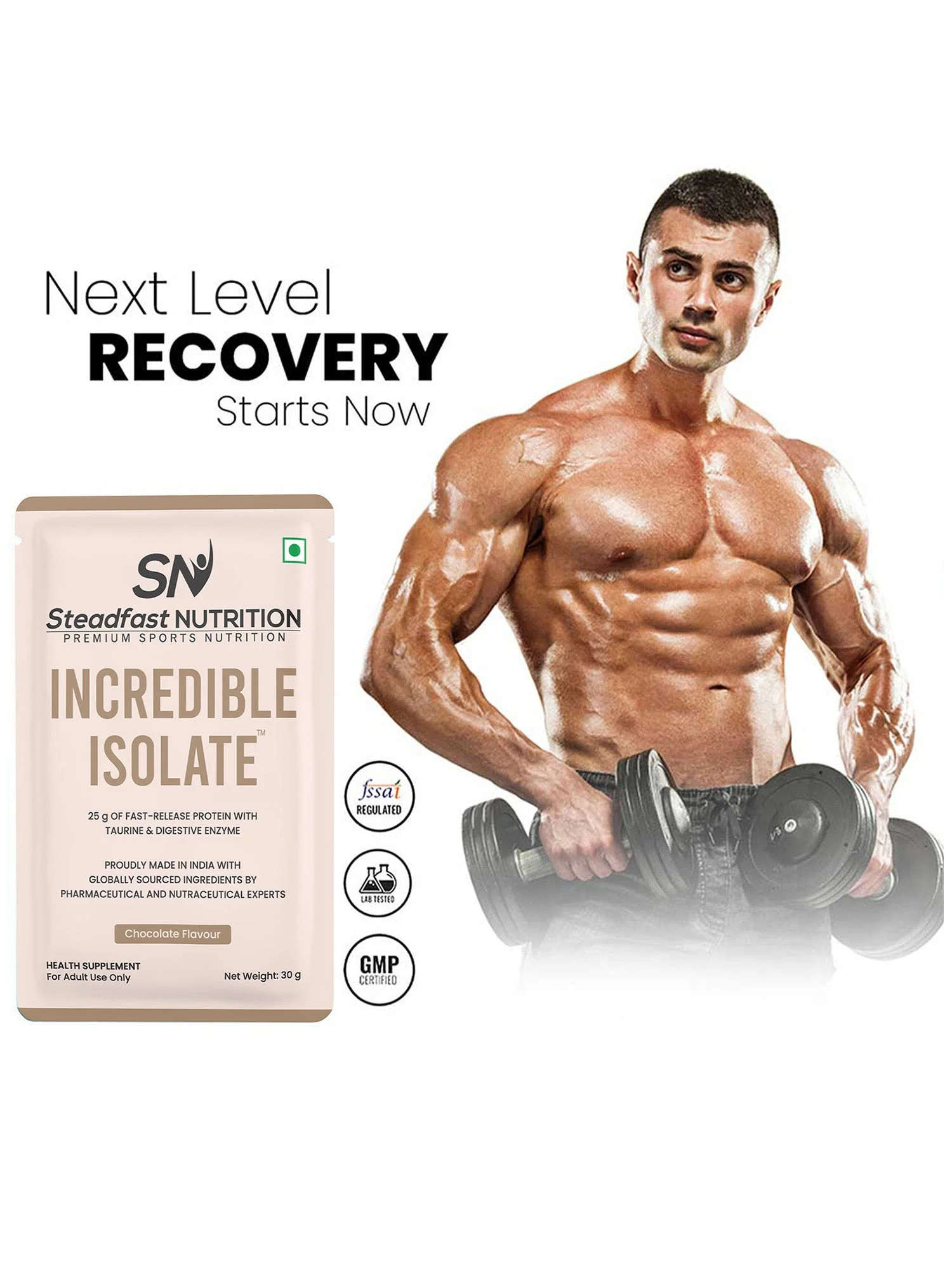 Incredible Isolate Whey Protein Blend Instant Recovery Chocolate 30 Sachets 900g - Image 6