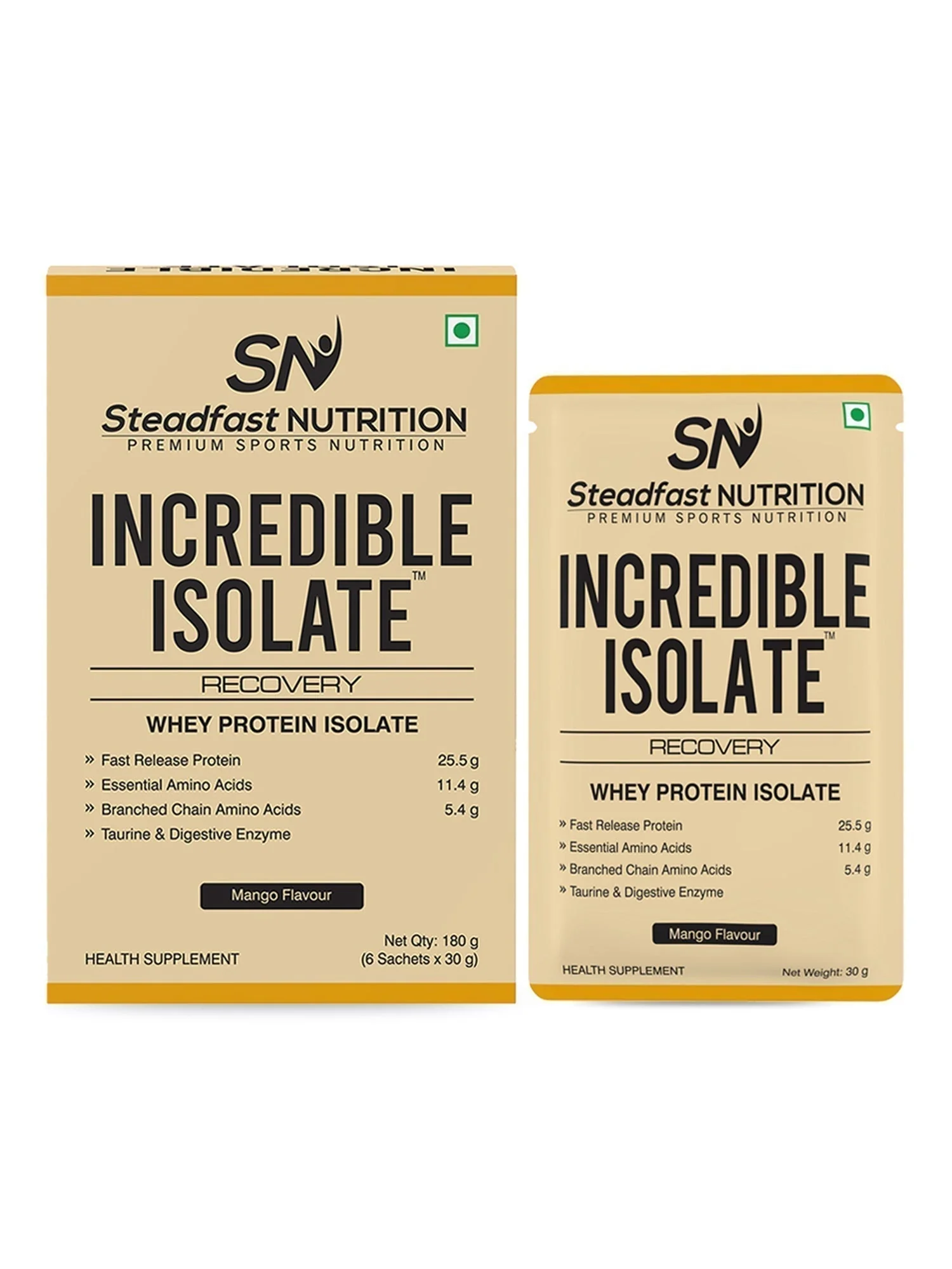 Incredible Isolate Whey protein Blend The Instant Recovery Mango 6 Sachets 180g