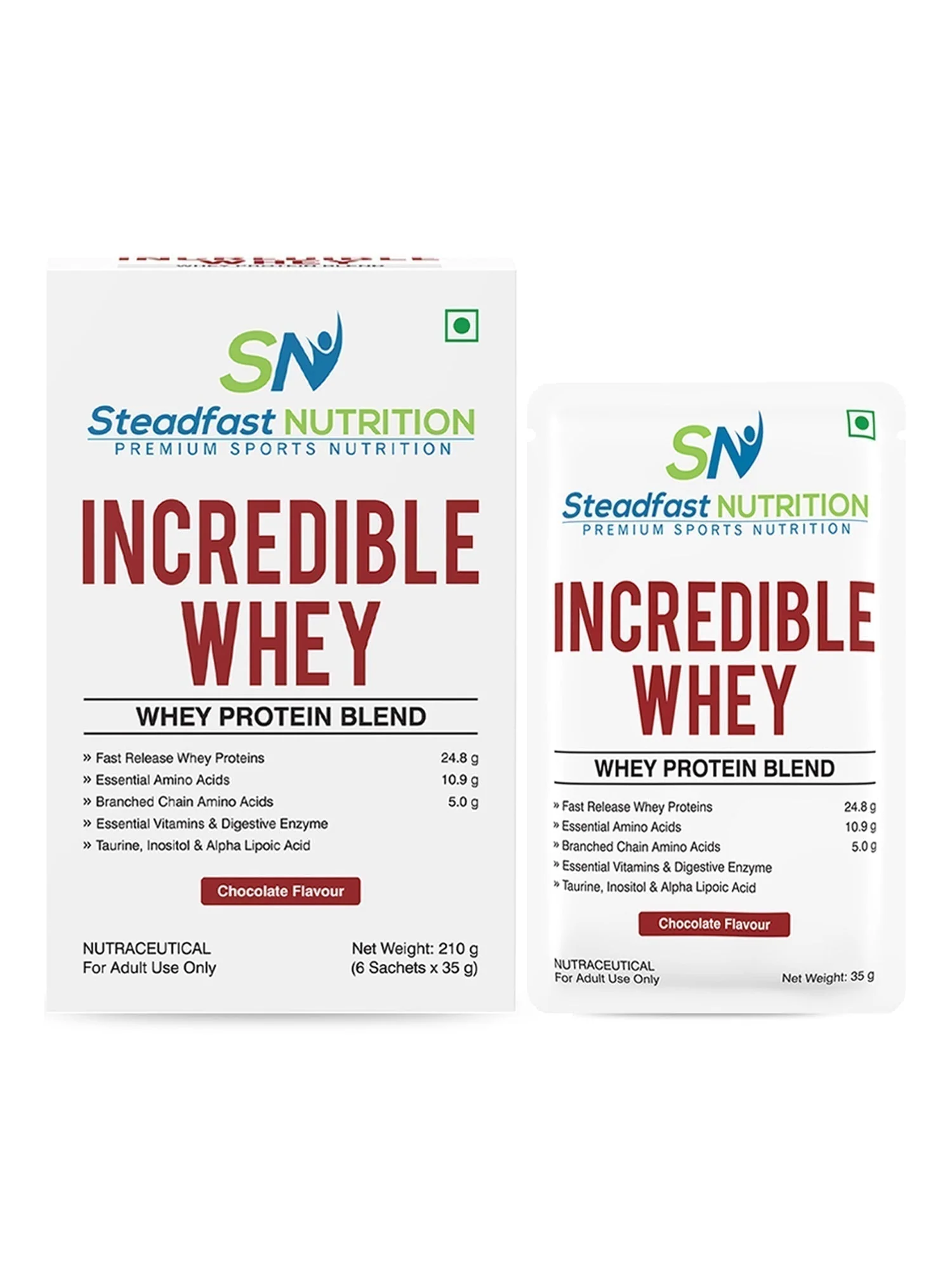 Incredible Whey Protein Blend For An Incredible You Chocolate 6 Sachets 210g