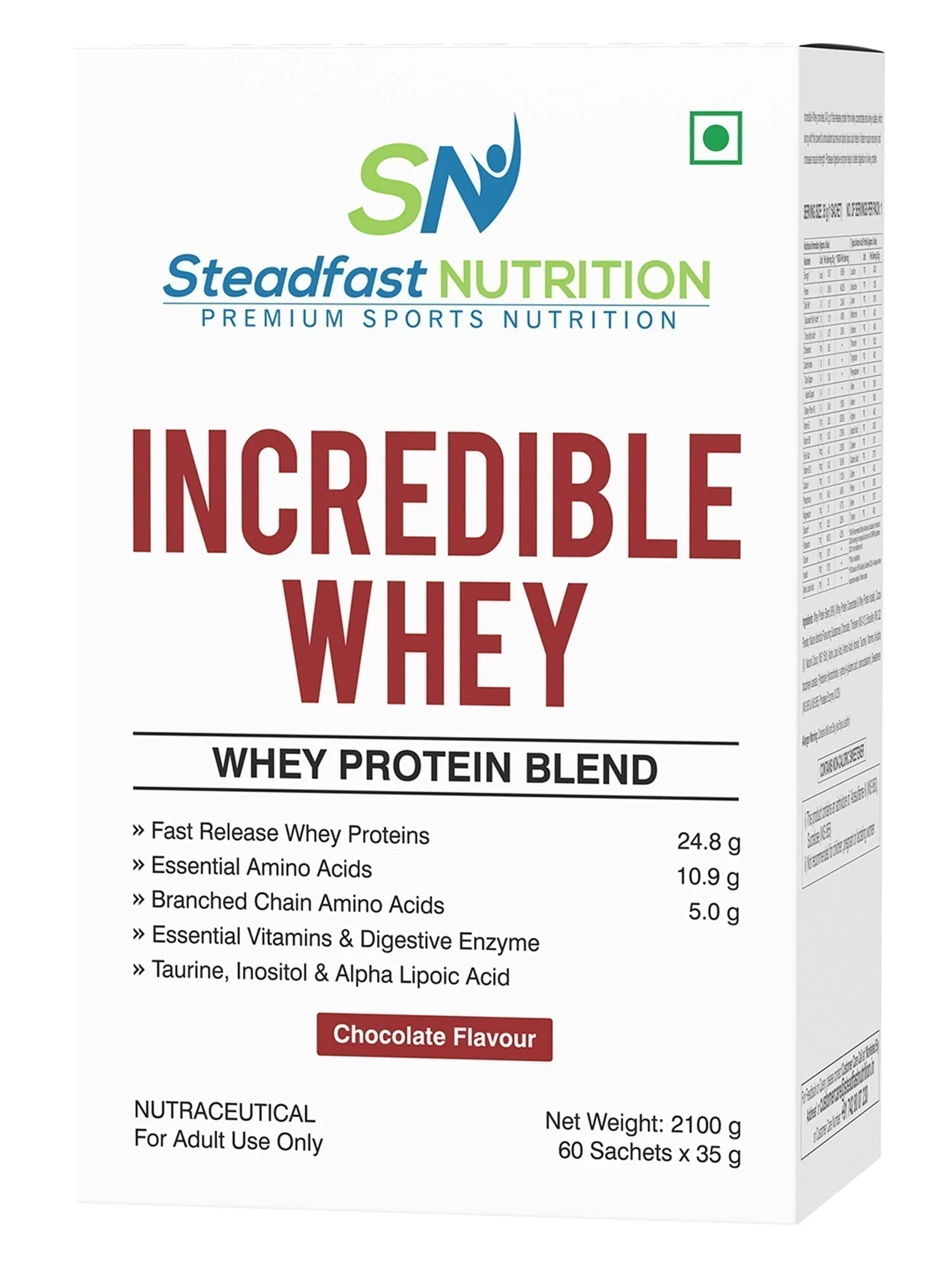 Incredible Whey Protein Blend For An Incredible You Chocolate 60 Sachets 2100g - Image 5