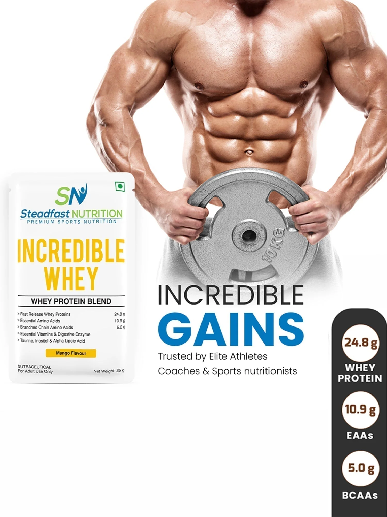 Incredible Whey Protein Blend For An Incredible You Chocolate 60 Sachets 2100g - Image 4