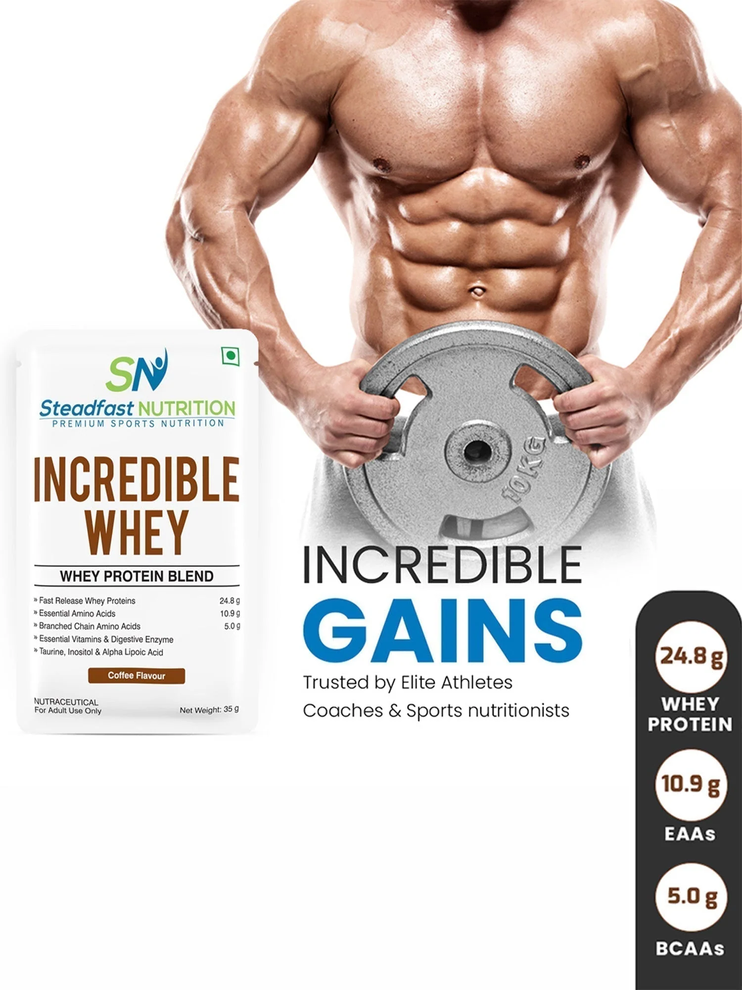 Incredible Whey Protein Blend For An Incredible You Coffee 30 Sachets 1050g - Image 4