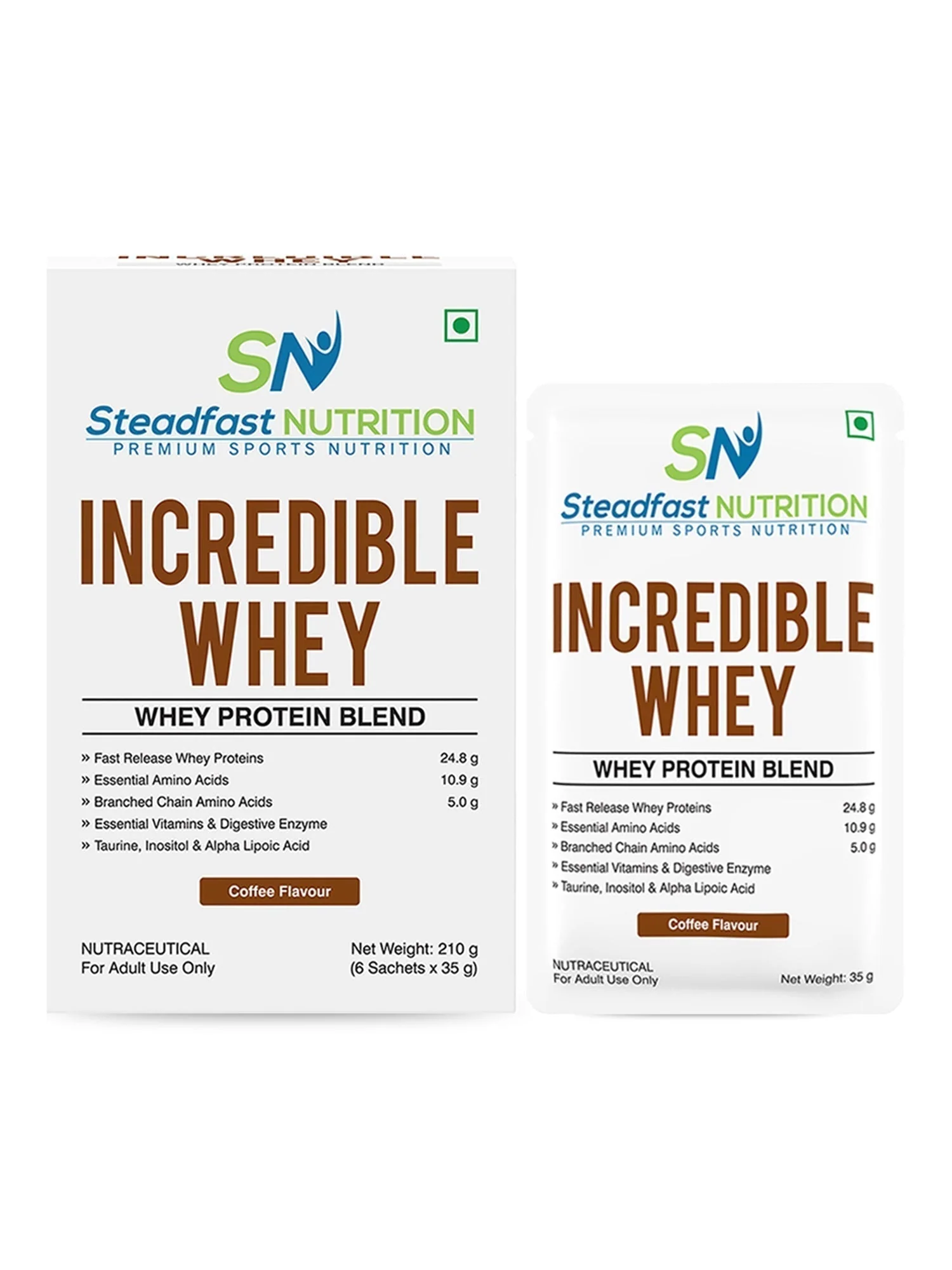 Incredible Whey Protein Blend For An Incredible You Coffee 6 Sachets 210g
