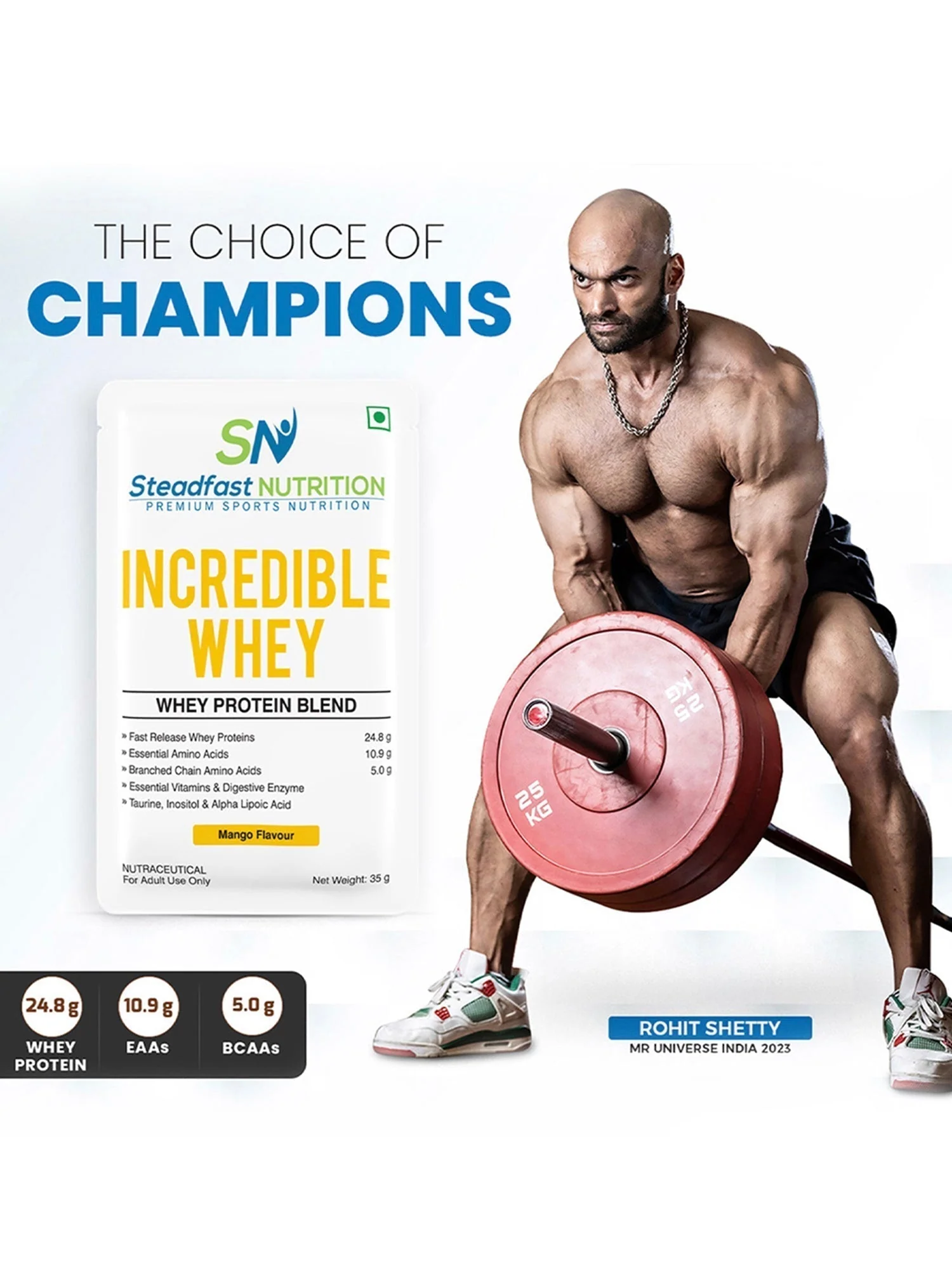 Incredible Whey Protein Blend For An Incredible You Mango 30 Sachets 1050g - Image 3
