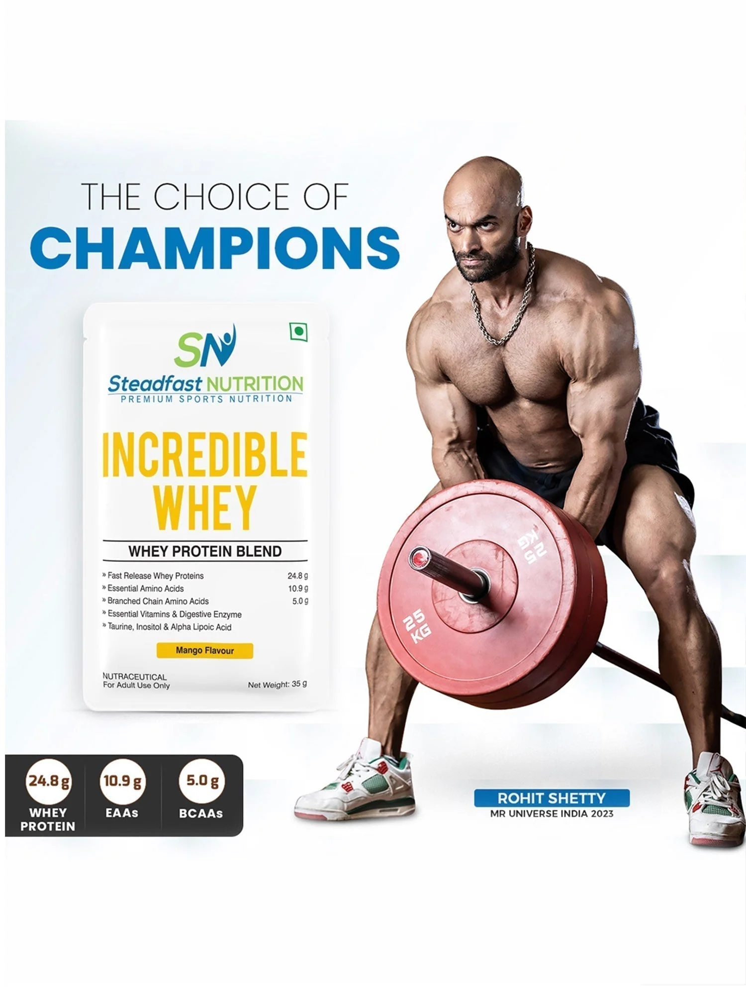 Incredible Whey Protein Blend For An Incredible You Mango 6 Sachets 210g - Image 3
