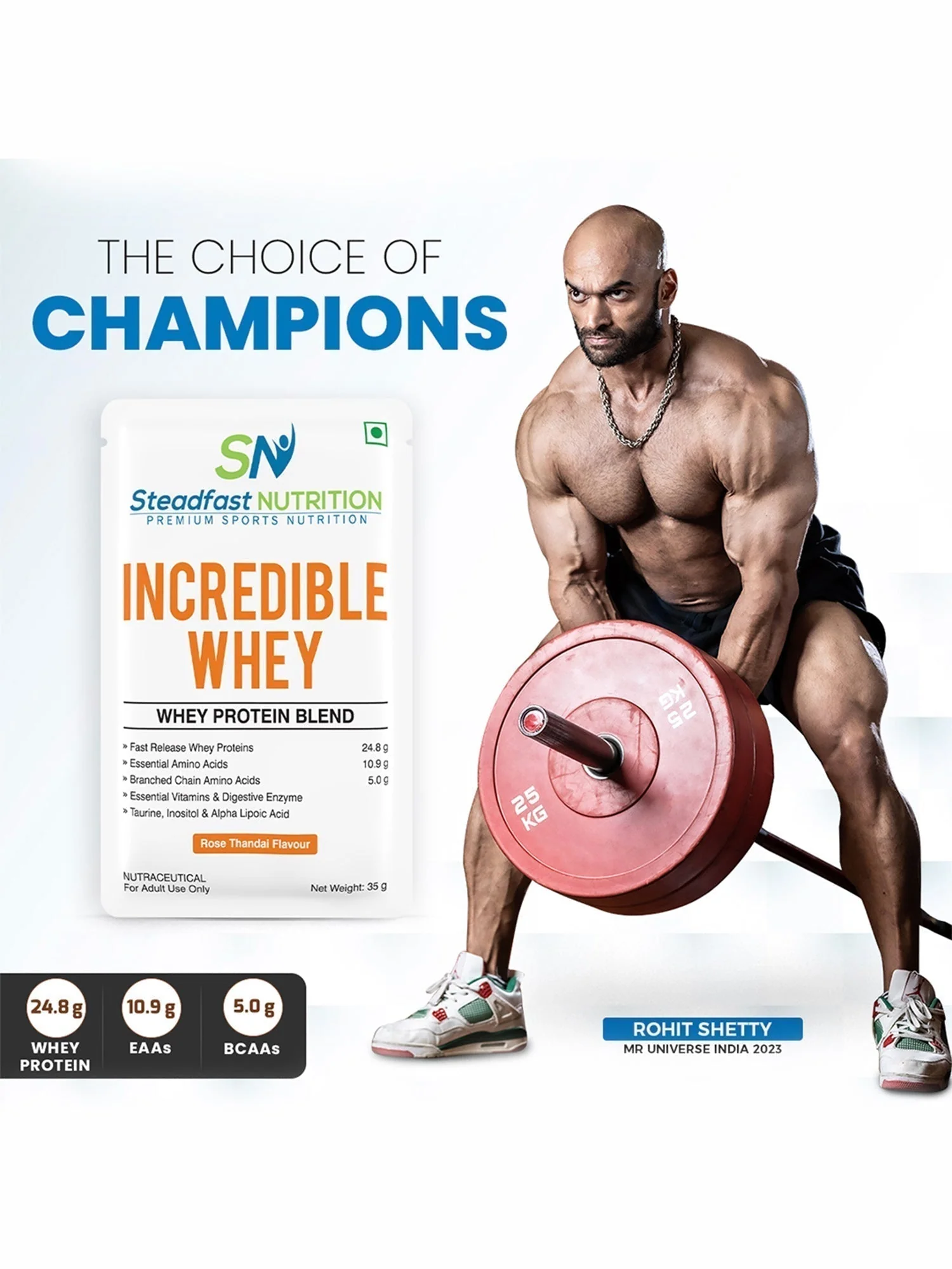 Incredible Whey Protein Blend For An Incredible You Rose Thandai 30 Sachets 1050g - Image 3