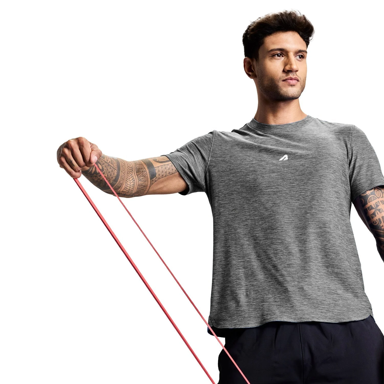 Intense Mens Tee - Melange Grey - Image 4