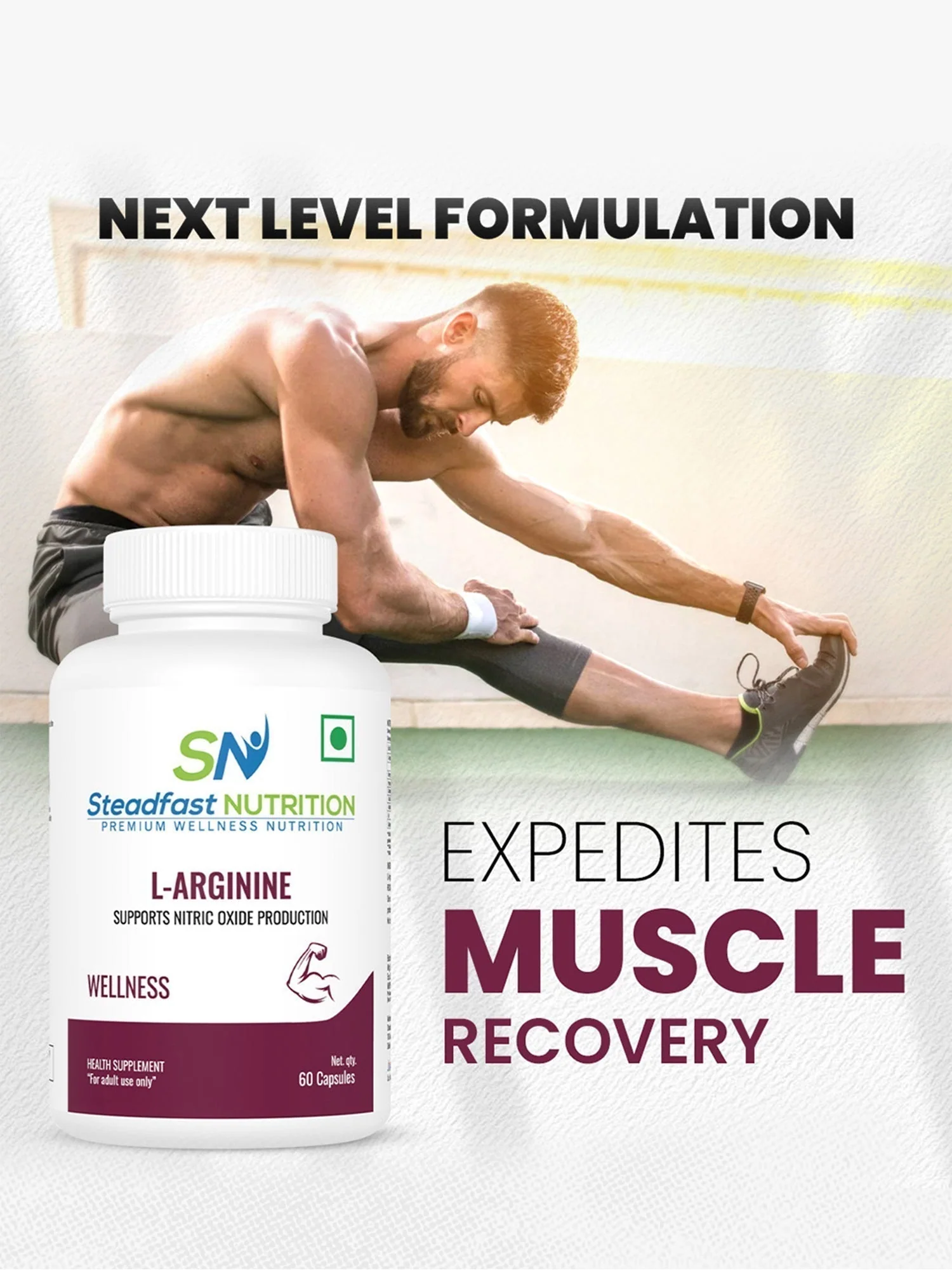 L-Arginine Support Nitric Oxide Production 60 Capsules - Image 3