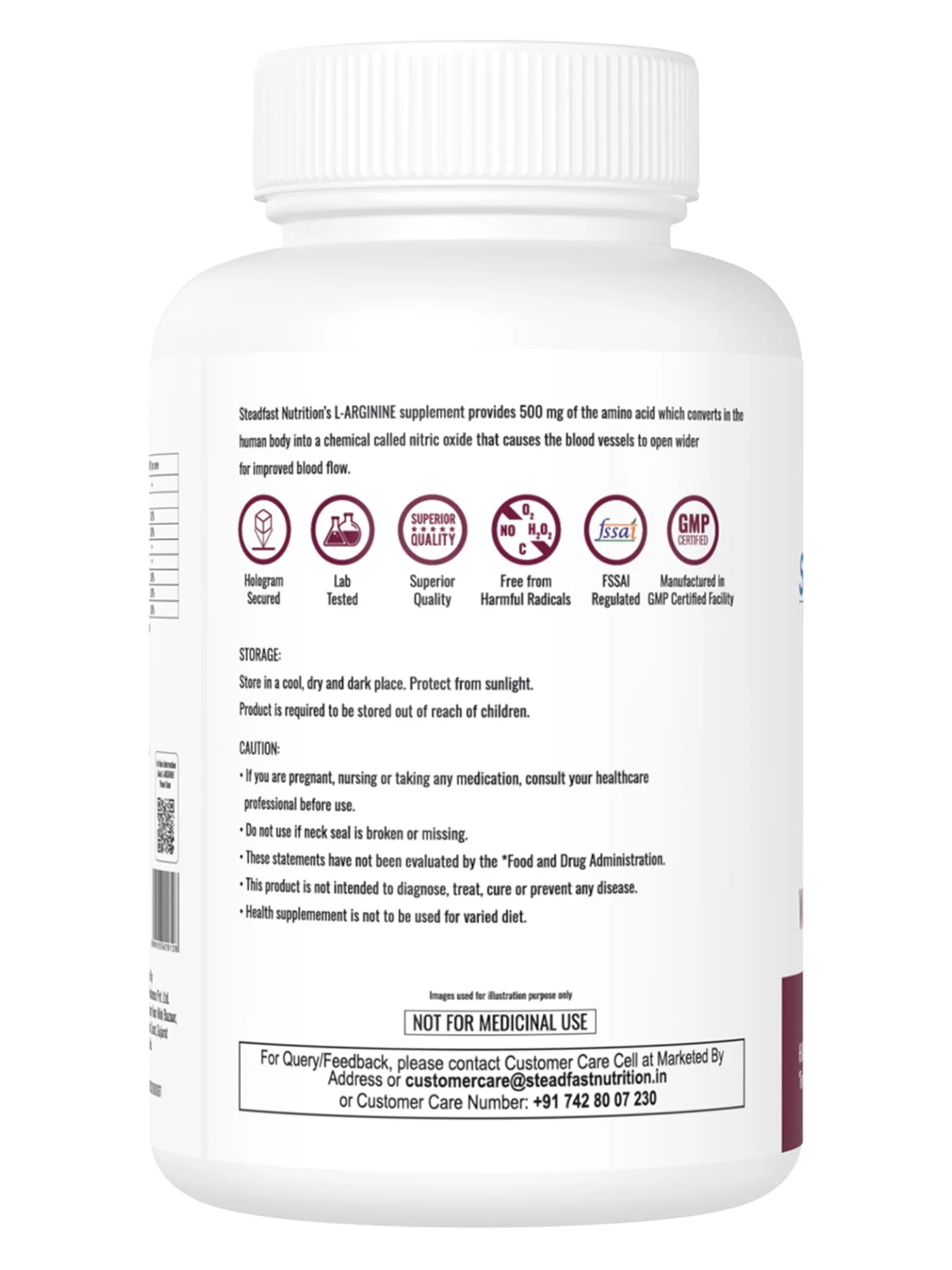 L-Arginine Support Nitric Oxide Production 60 Capsules - Image 6