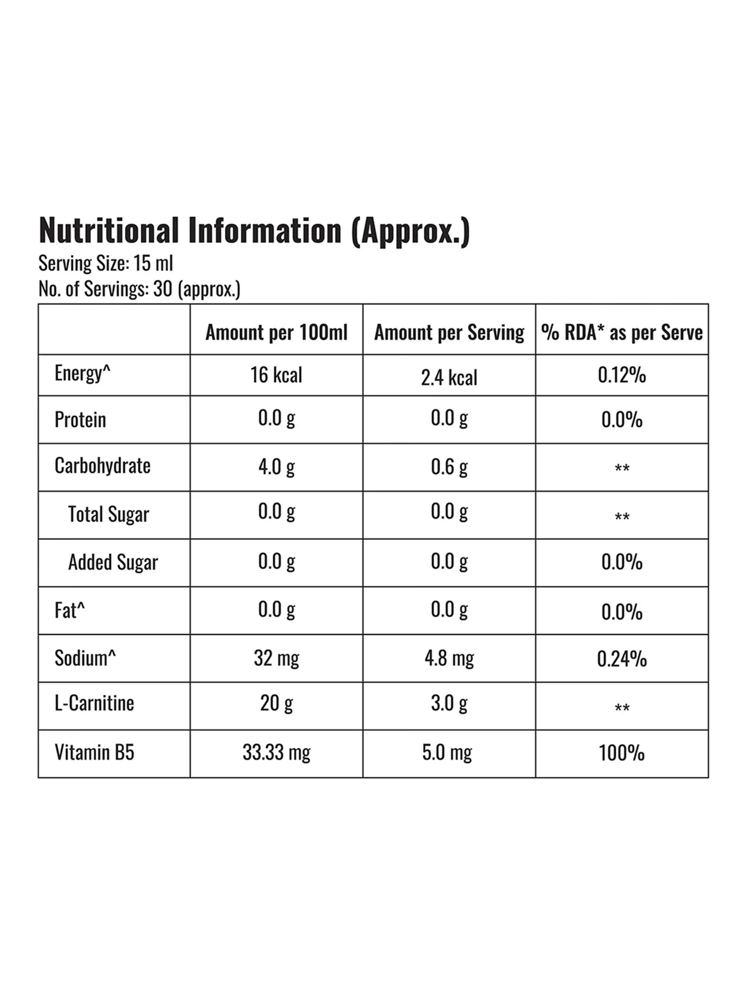 L-Carnitine 3000mg Liquid Supplement with Vitamin B5 450ml (Mojito) - Image 6