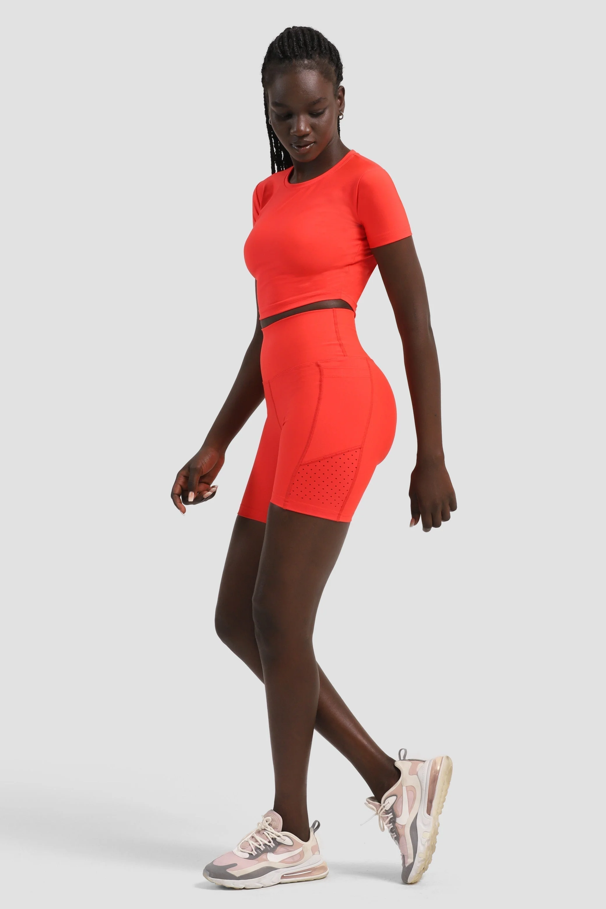 Laser Cut Shorts Tights Vermillion - Image 3