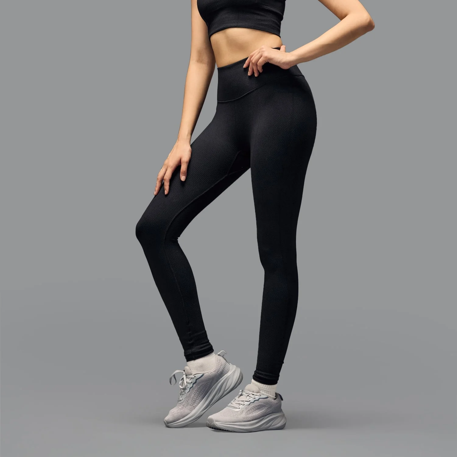 Limitless snatched high waisted diamond legging - Black