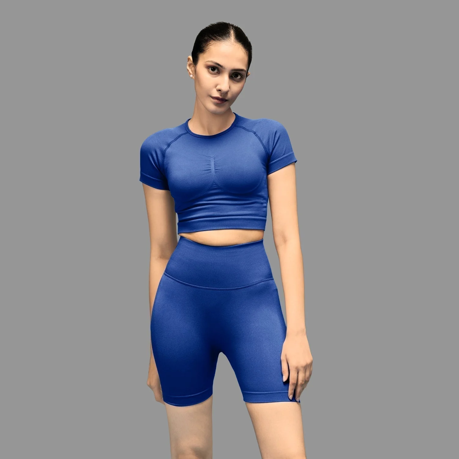 Limitless Snatched high waisted ruched back shorts - Navy Blue - Image 5