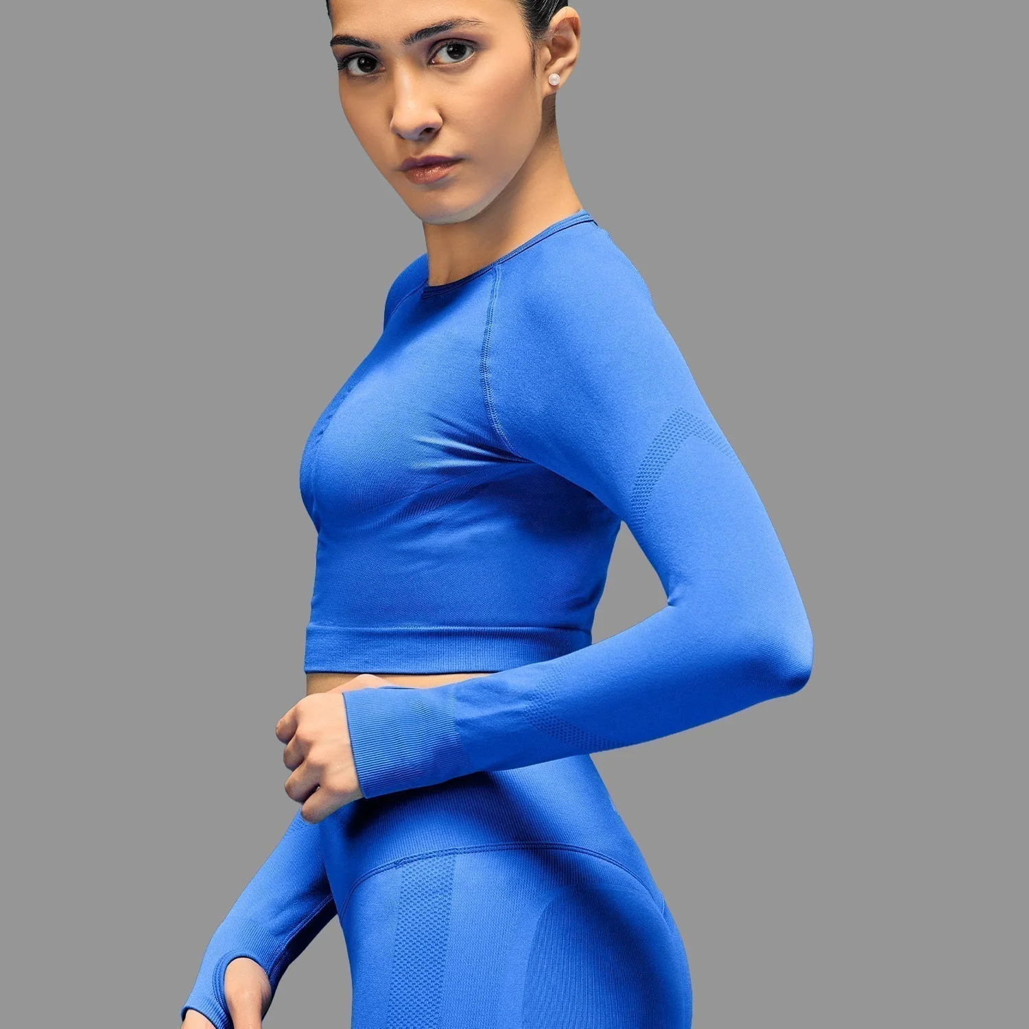 Limitless snatched Long sleeve drop top- Royal blue - Image 3