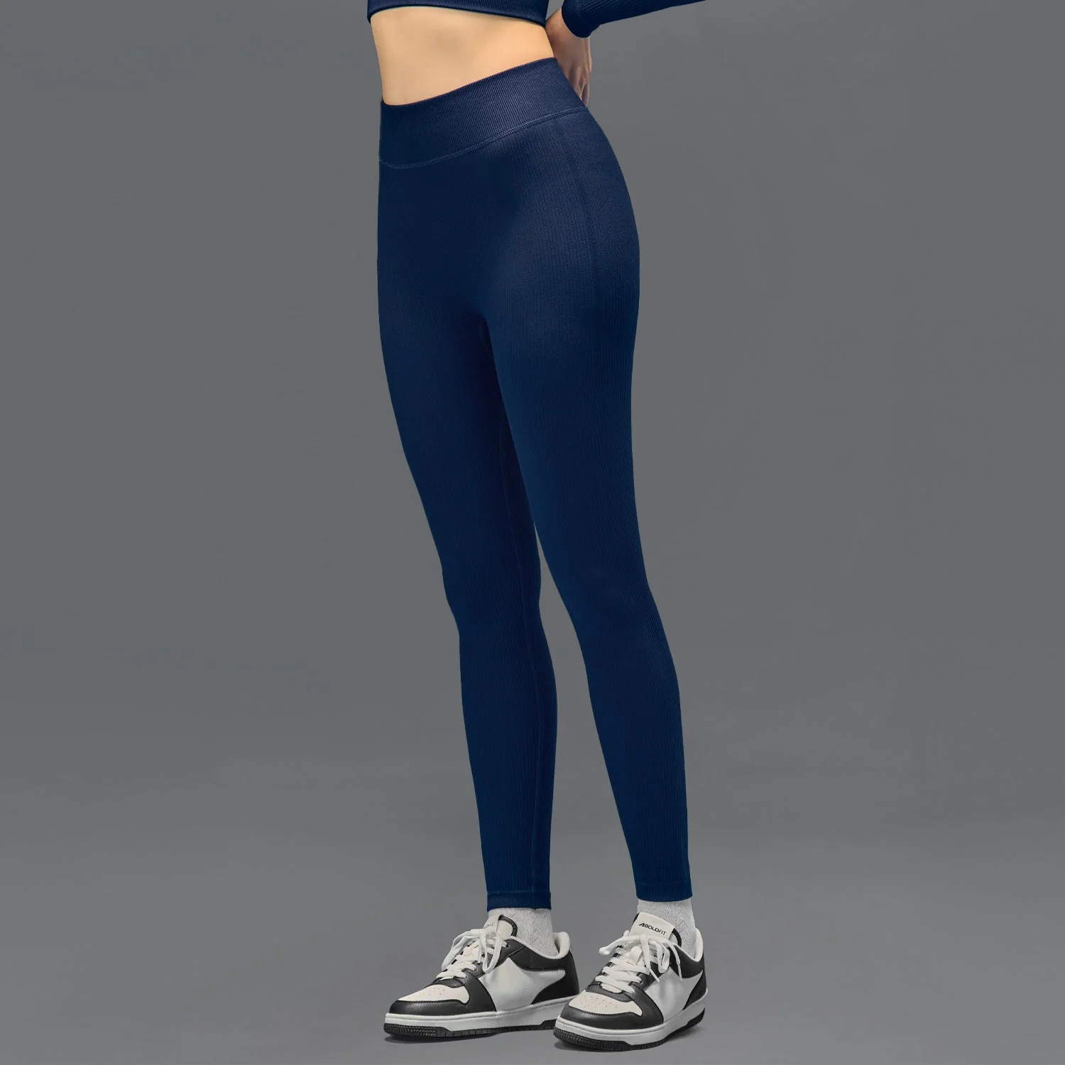 Limitless Snatched Ribbed Legging - Navy Blue - Image 5