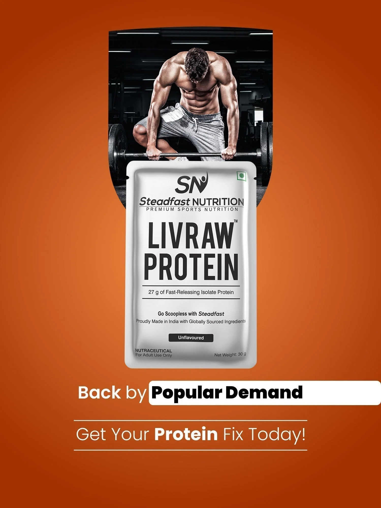 LIVRAW Protein Muscle Synthesis, Faster Recovery & Muscle Building, 30 Sachets 900g - Image 5