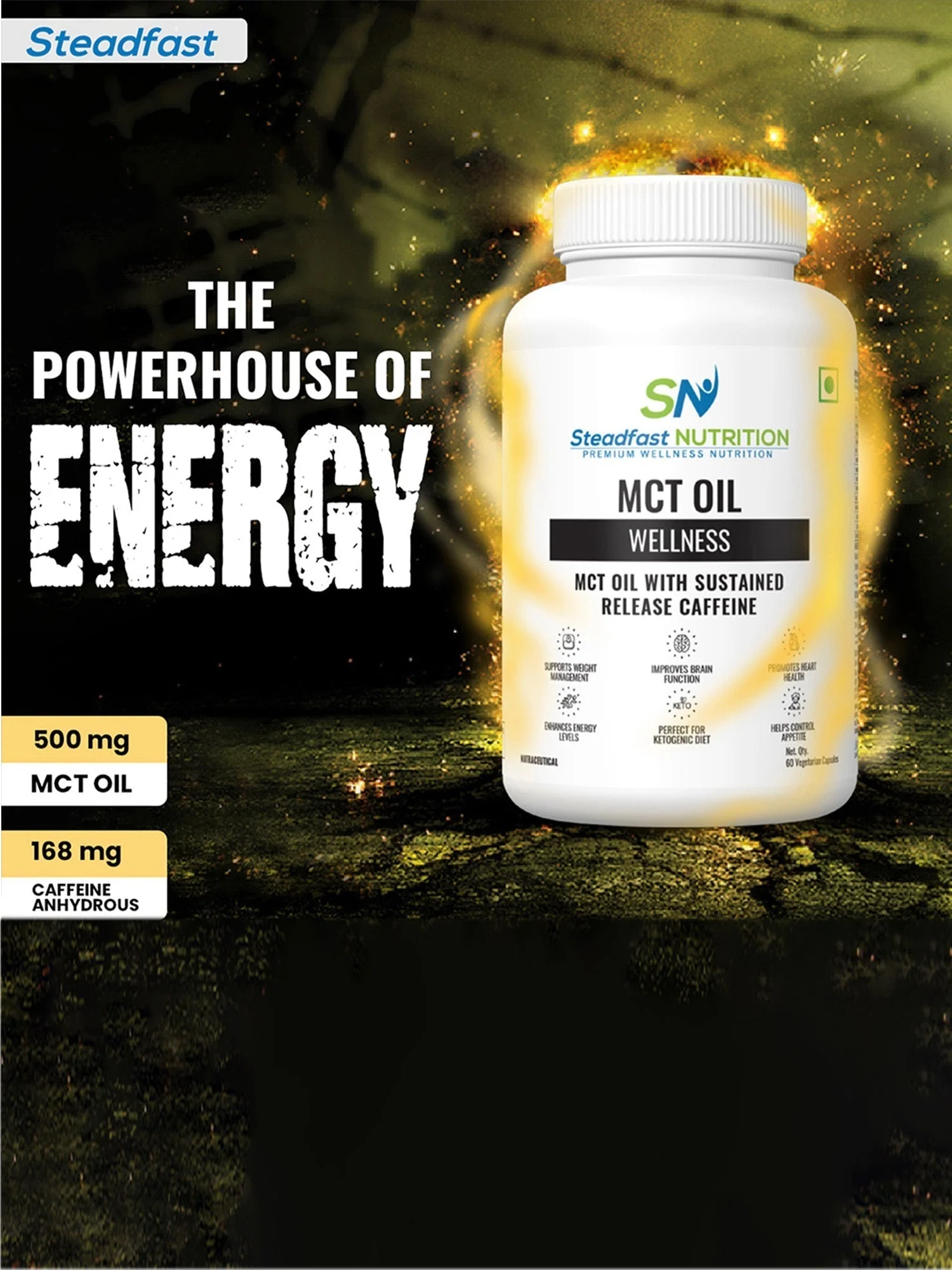 MCT Oil Wellness with Sustain Relief Caffeine 60 Capsules - Image 5