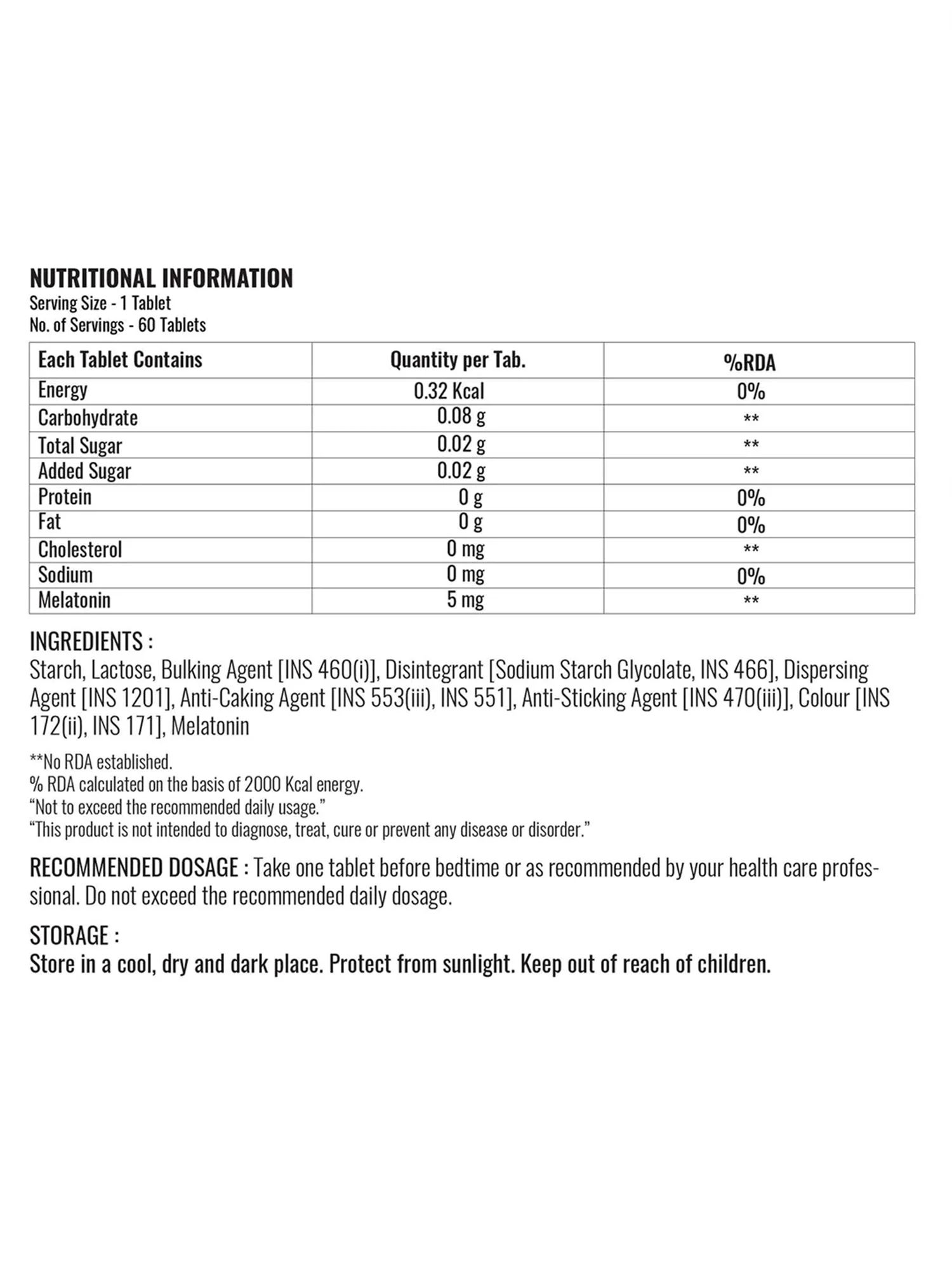 Melatonin Supplement for Deep Sleep Regulates Sleep Cycle 60 Tablets - Image 8