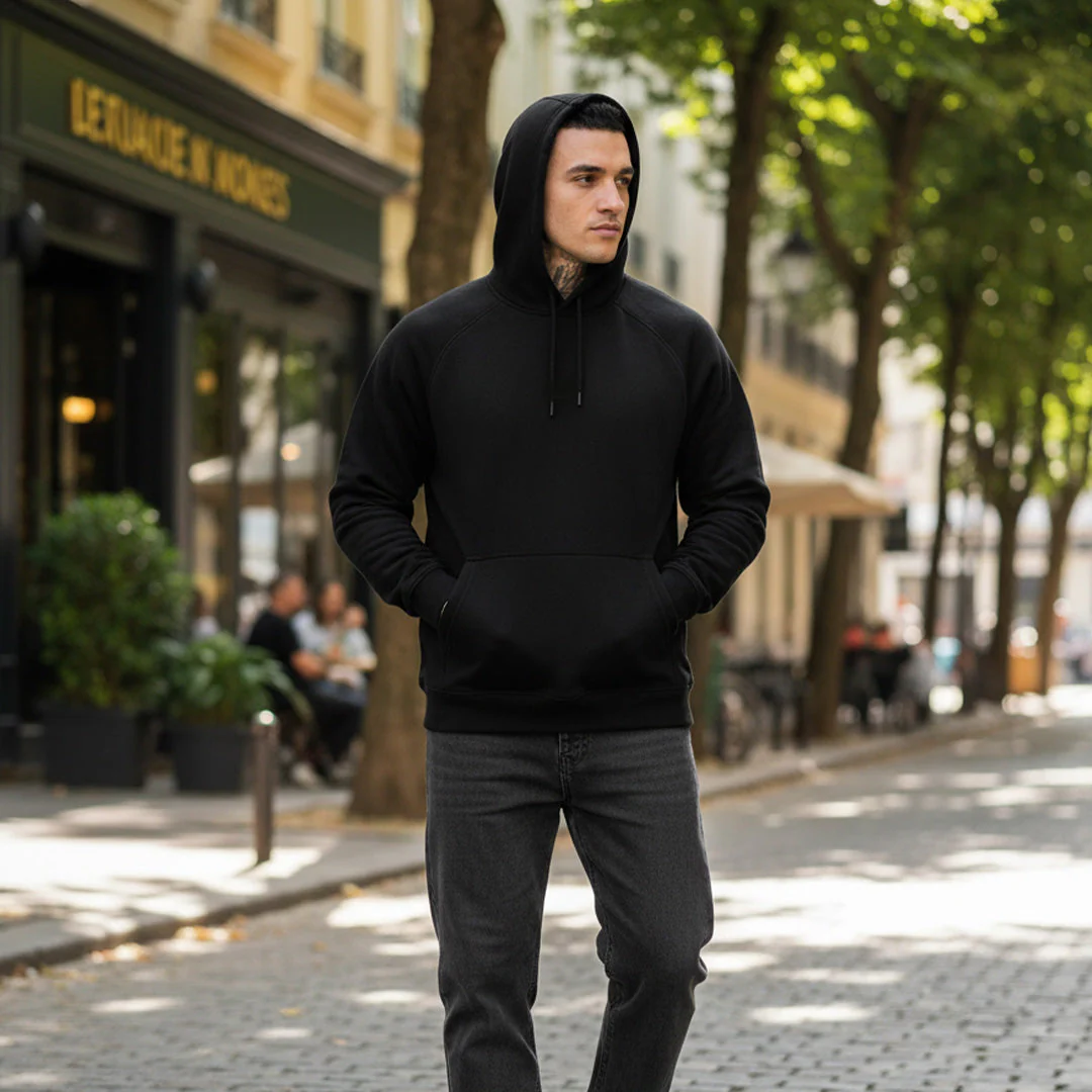 MEN BLACK HOODIE - Image 7
