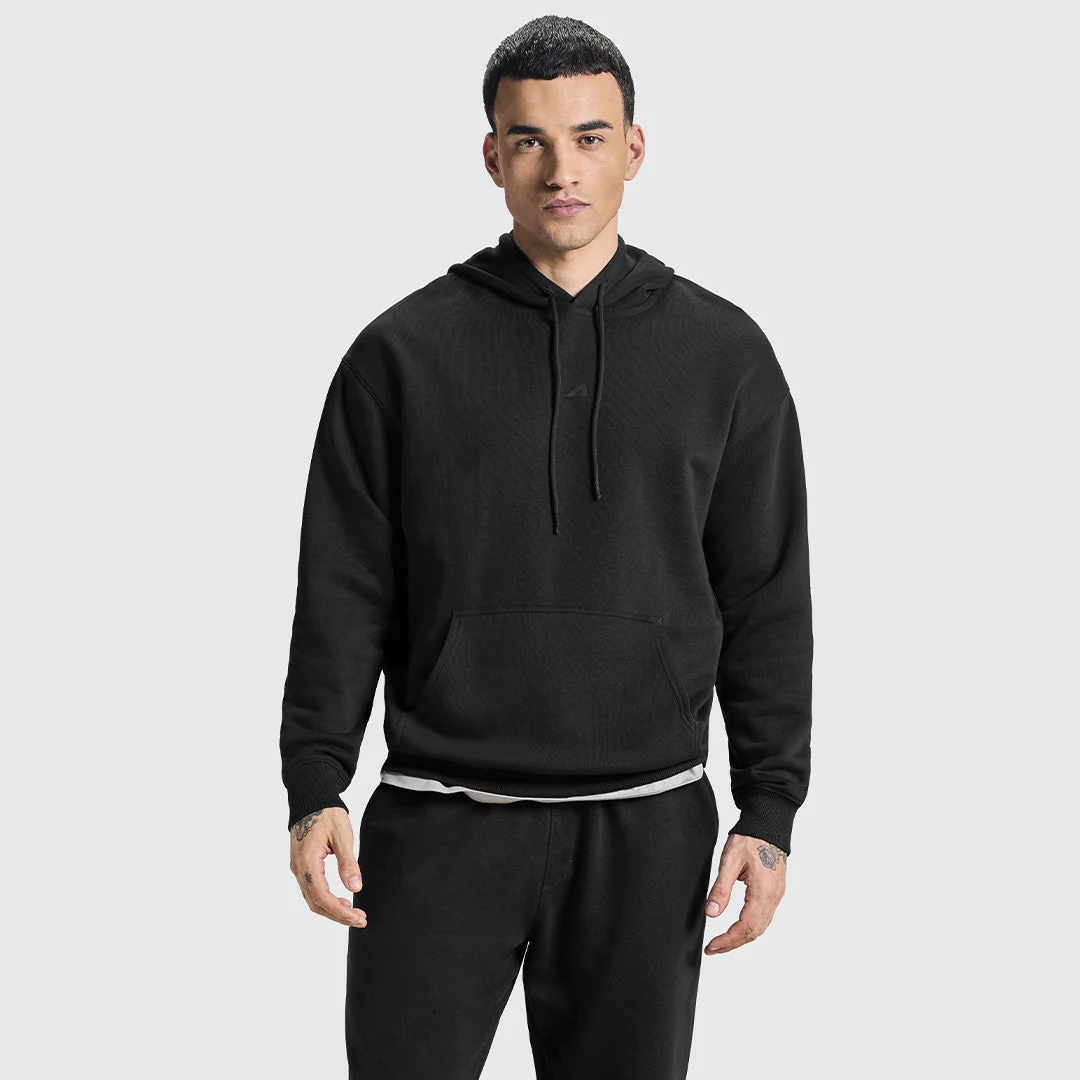 MEN BLACK KANGROO POCKET HOODIE