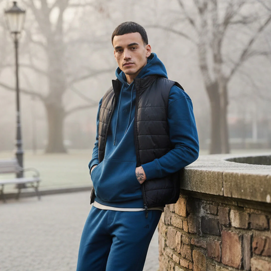 MEN BLUE KANGROO HOODIE - Image 4