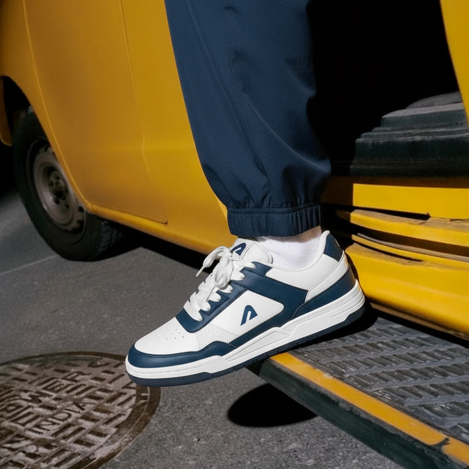 DRIPBLOC OFFWHITE/NAVY MEN'S SNEAKER - Image 3