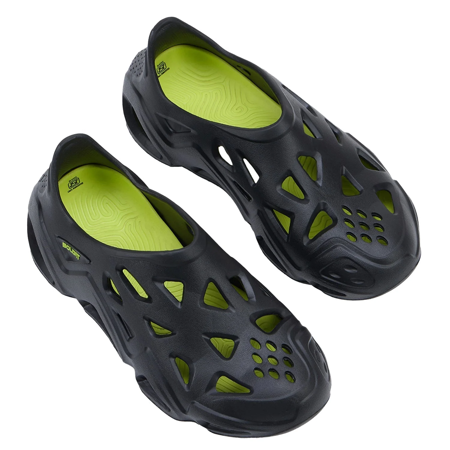 Men Slipon Dripz Sliders  - Black Neon - Image 5