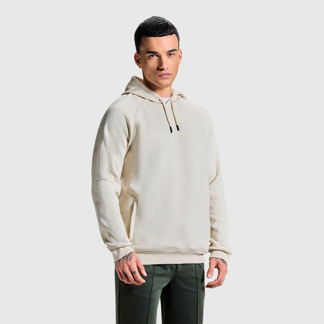 MEN WHITECAP GREY/ BEIGE HOODIE - Image 2