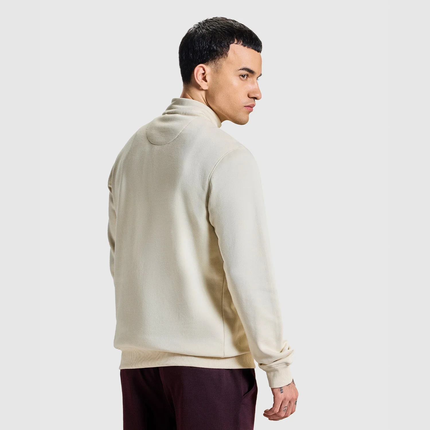 Men Whitecap Grey Half Zipper Jacket - Image 3