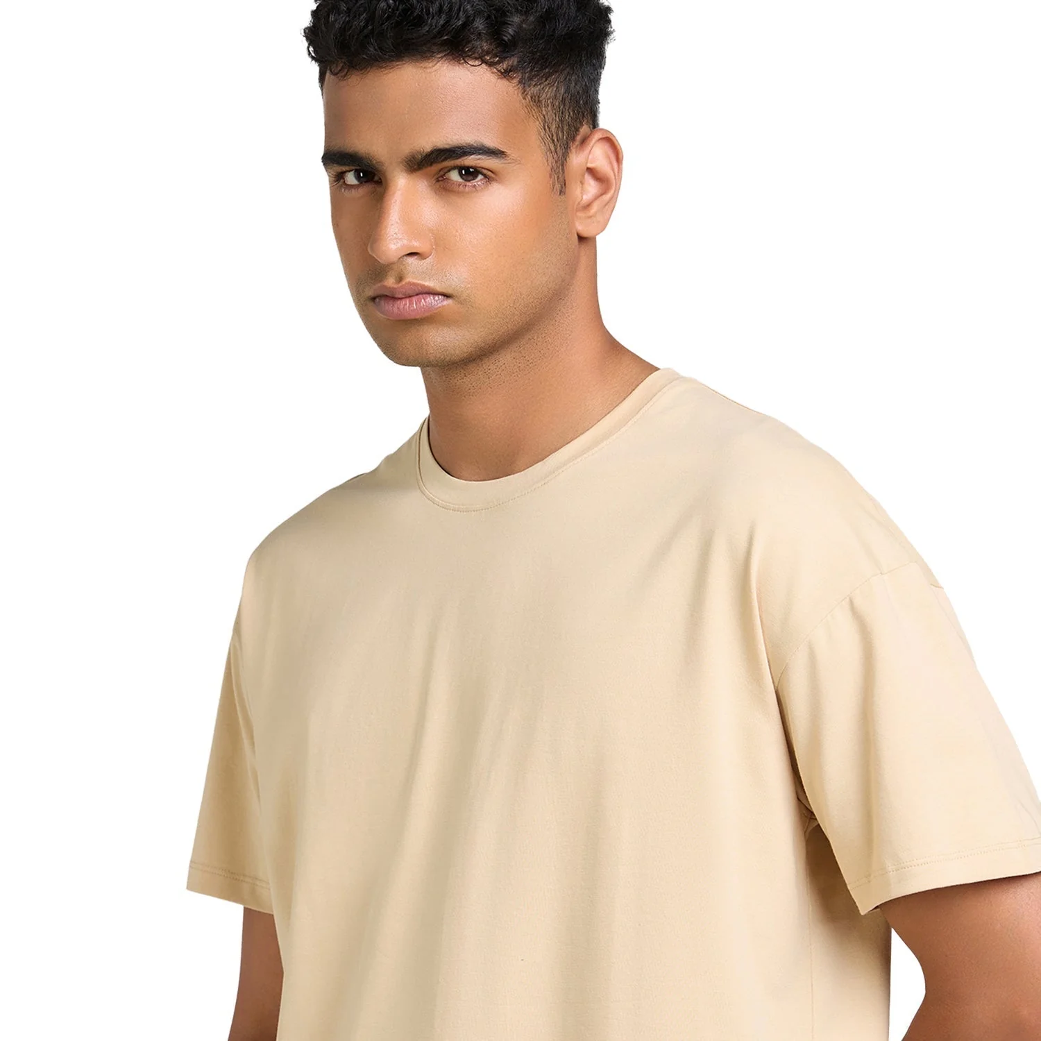 Mens Oversized T-Shirt -  Beige - Image 5