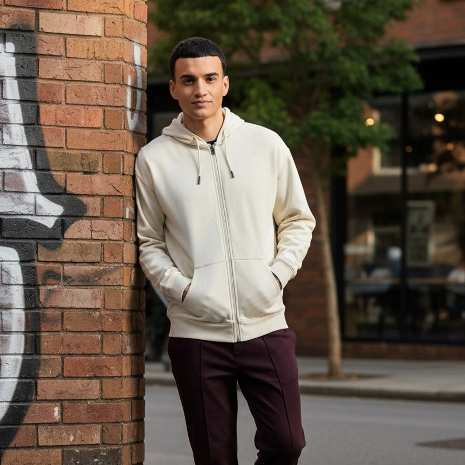 MENS WHITE CAPGREY/ BEIGE JACKET - Image 4