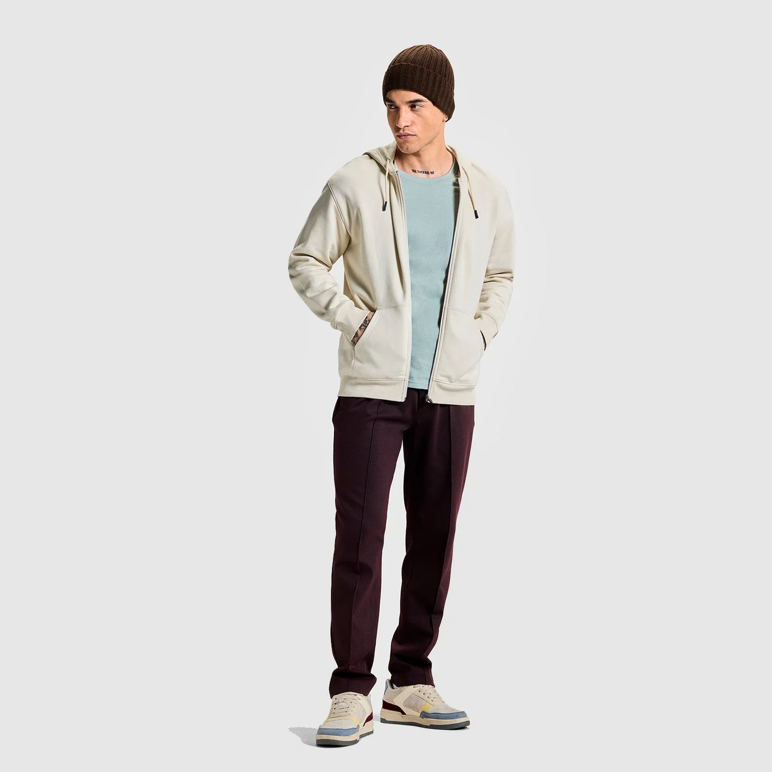 MENS WHITE CAPGREY/ BEIGE JACKET - Image 7